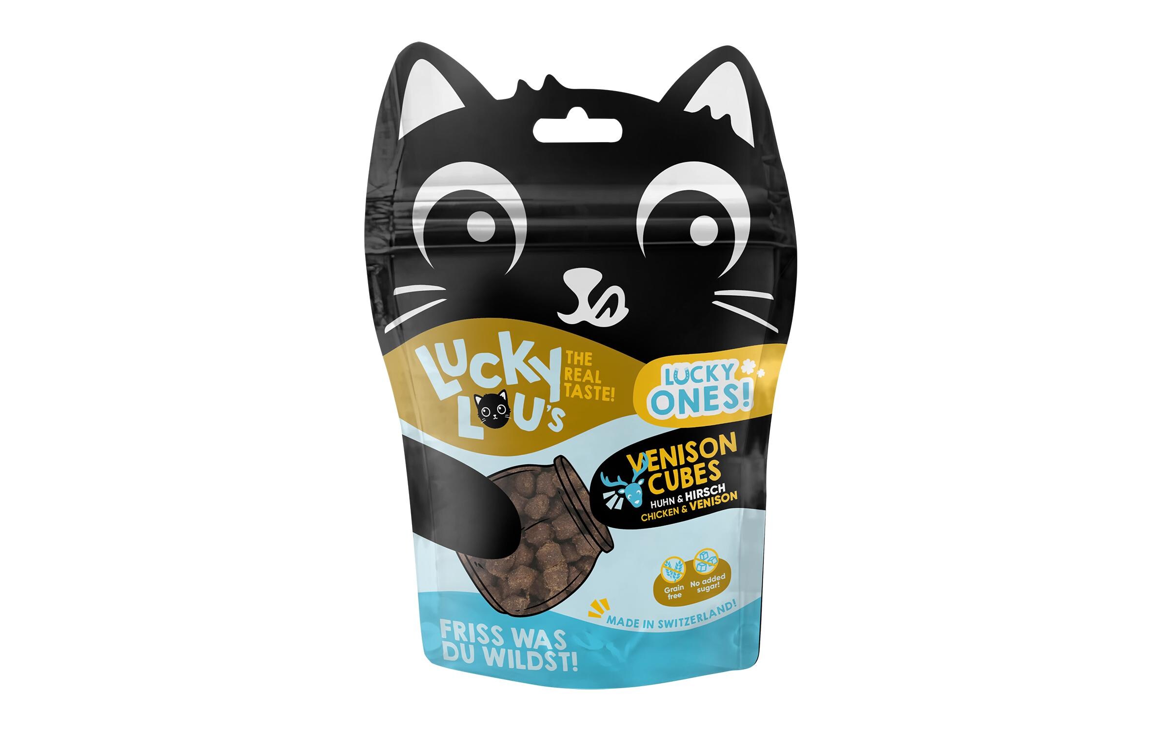 Lucky Lou Katzen-Snack Lucky Ones Cubes Huhn & Hirsch, 80 g