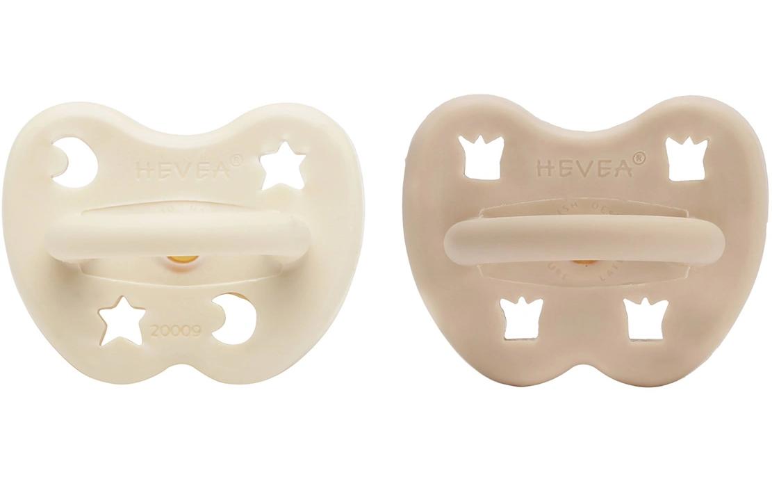 HEVEA Nuggi Orthodontic 2 Stk. Milky White/Sand 3-36 Monate