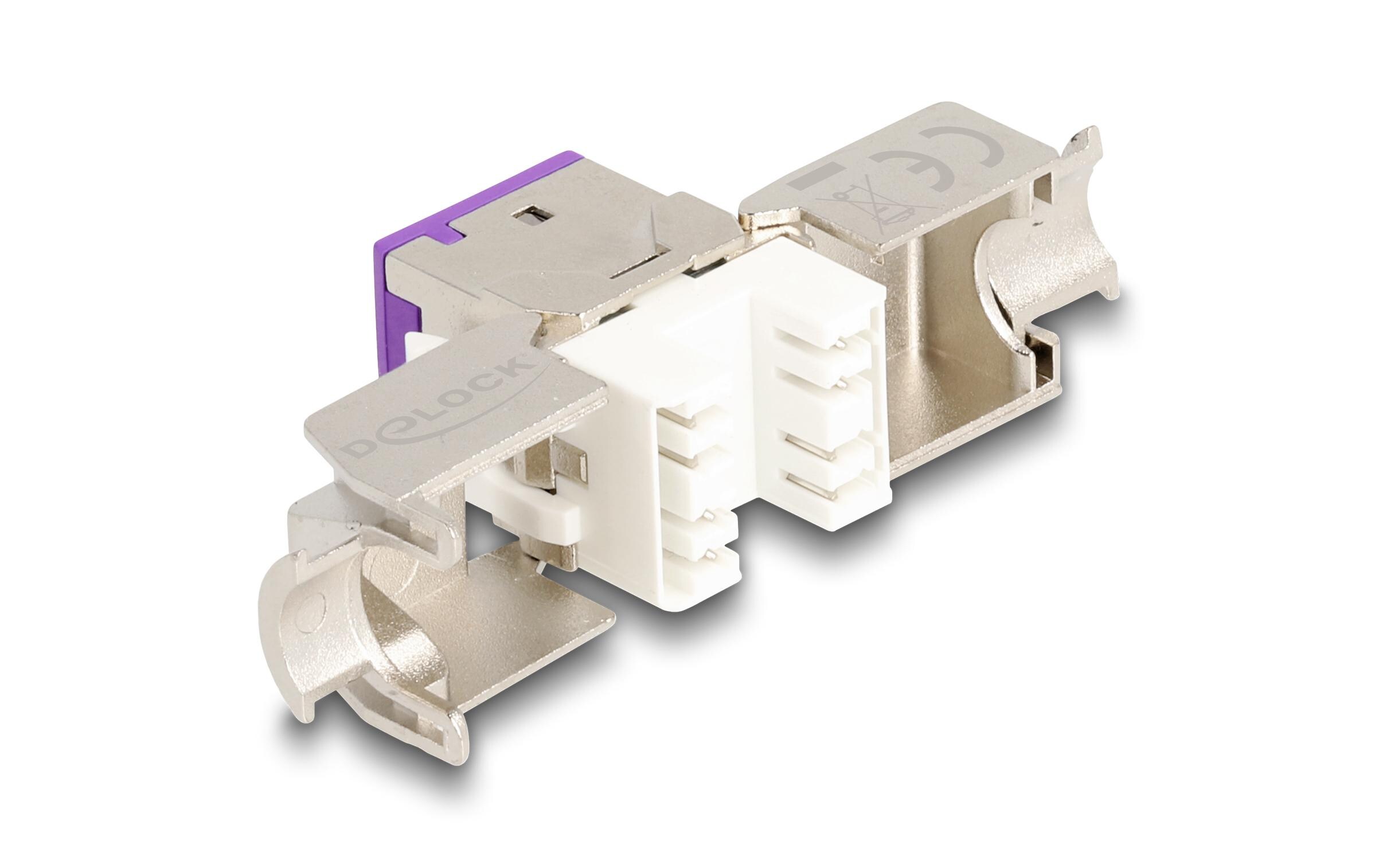 Delock Keystone-Modul RJ45 zu LSA Cat.6A Violett, 10 Stück