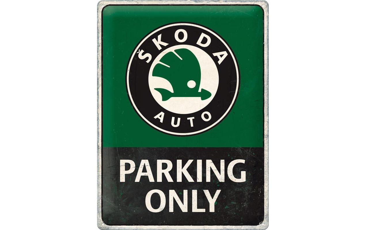 Nostalgic Art Schild Skoda Parking only 30 x 40 cm, Metall