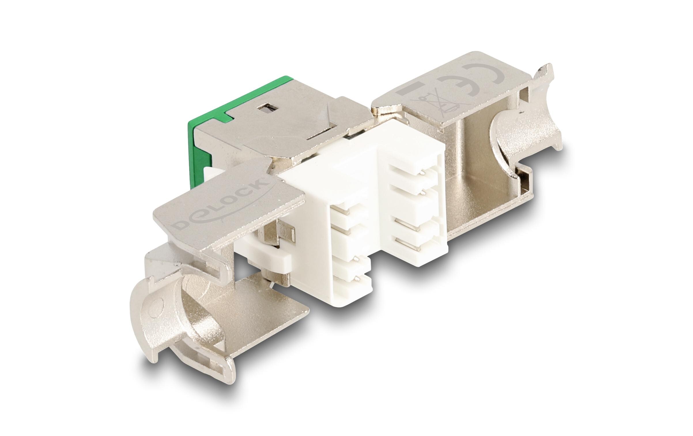 Delock Keystone-Modul RJ45 zu LSA Cat.6A Grün, 10 Stück