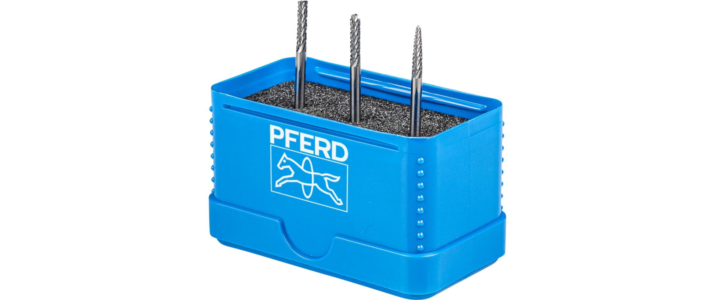 Pferd Hartmetallfrässtifte-Set 3-tlg. Zahnung 3 PLUS Schaft-Ø 3 mm