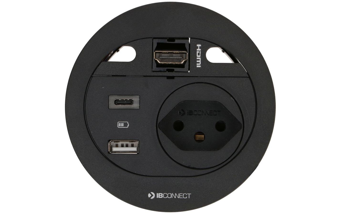 max connect Steckdoseneinheit DIVUS T13, USB-A/C, HDMI Schwarz