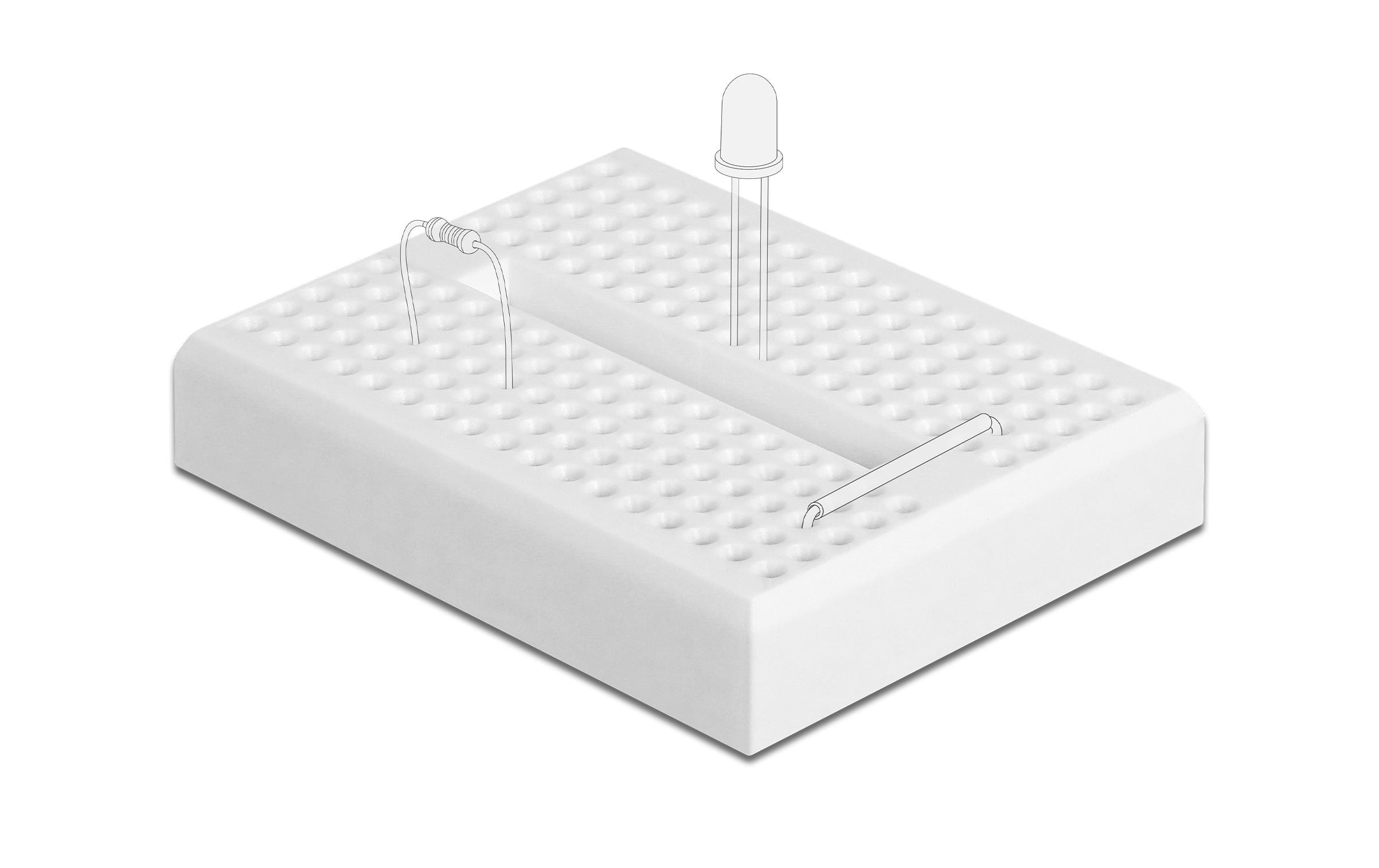 Delock Breadboard Experimentier-Mini 170 Kontakte Weiss