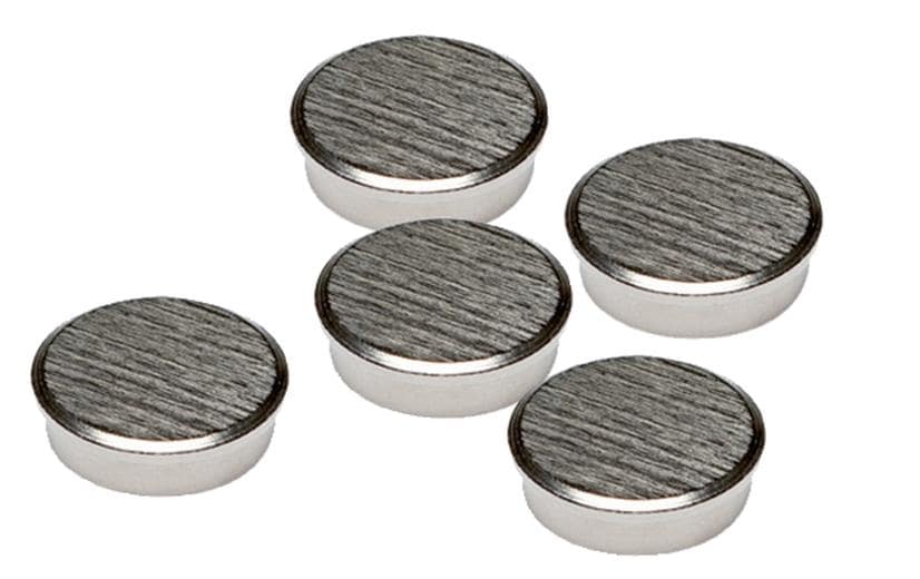 Franken Haftmagnet Chrom Ø 25 mm, 5 Stück, Silber