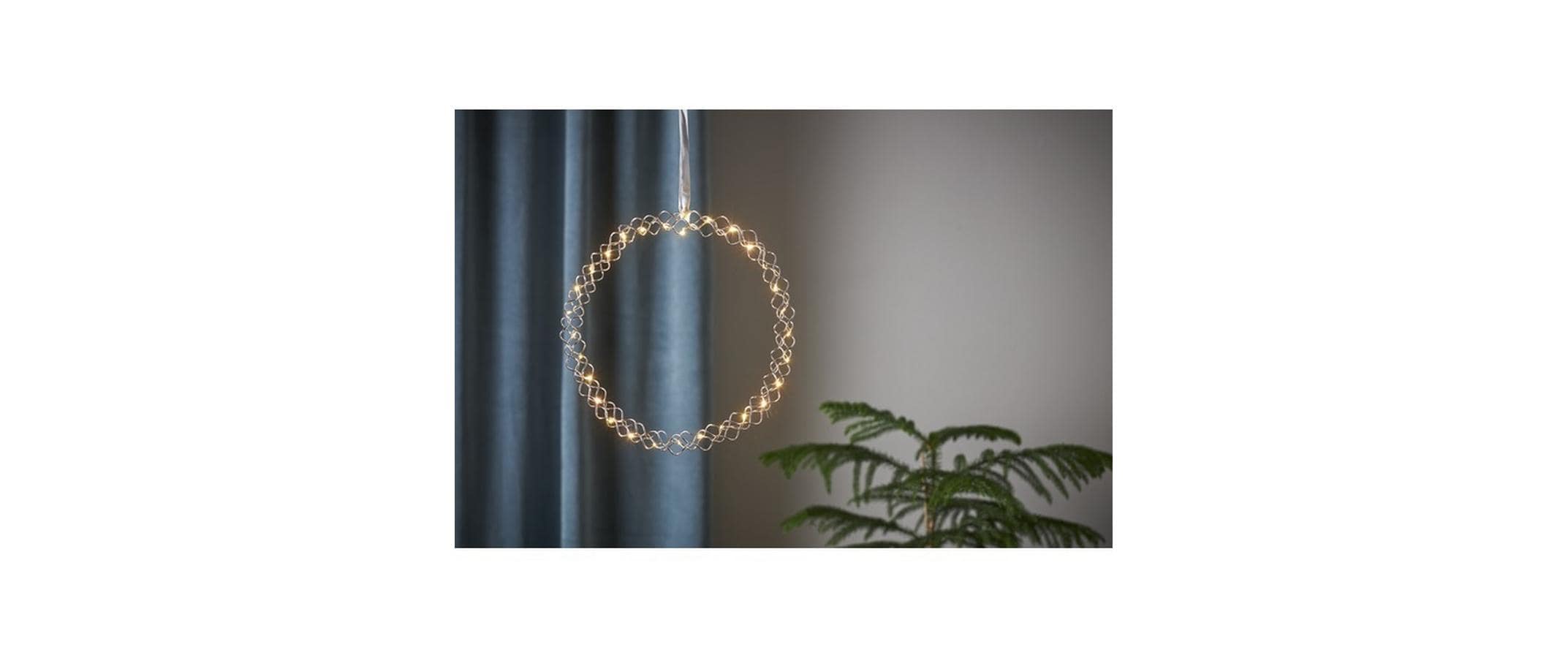 Star Trading Hänger Kranz Hoop, 30 LEDs, Ø 30 cm, Chrom