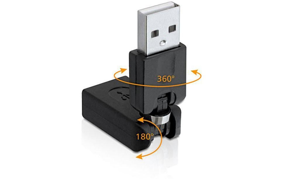 Delock USB 2.0 Adapter USB-A Stecker - USB-A Buchse, rotierbar
