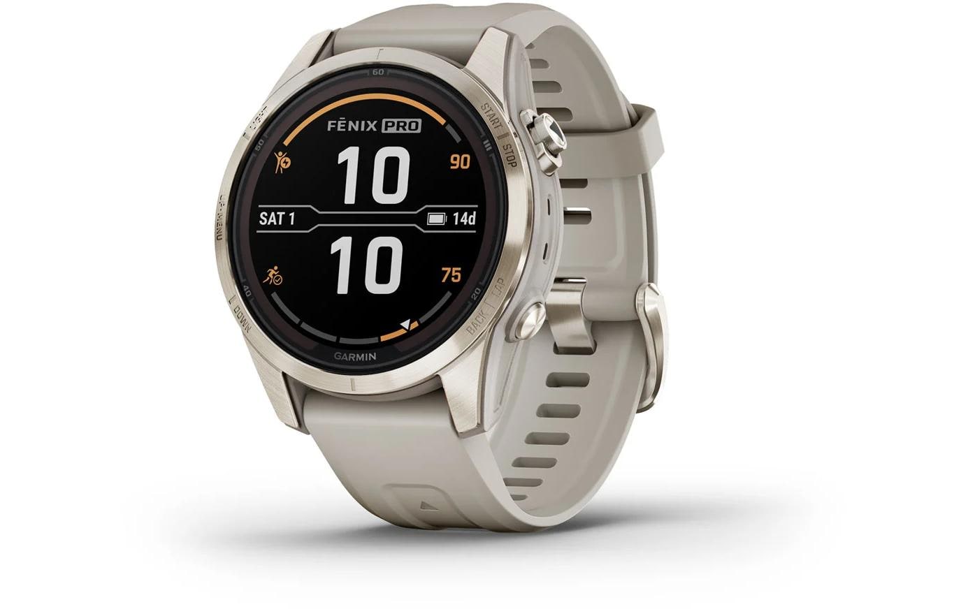 GARMIN Sportuhr fenix 7 Pro Sapphire Solar Edition Beige