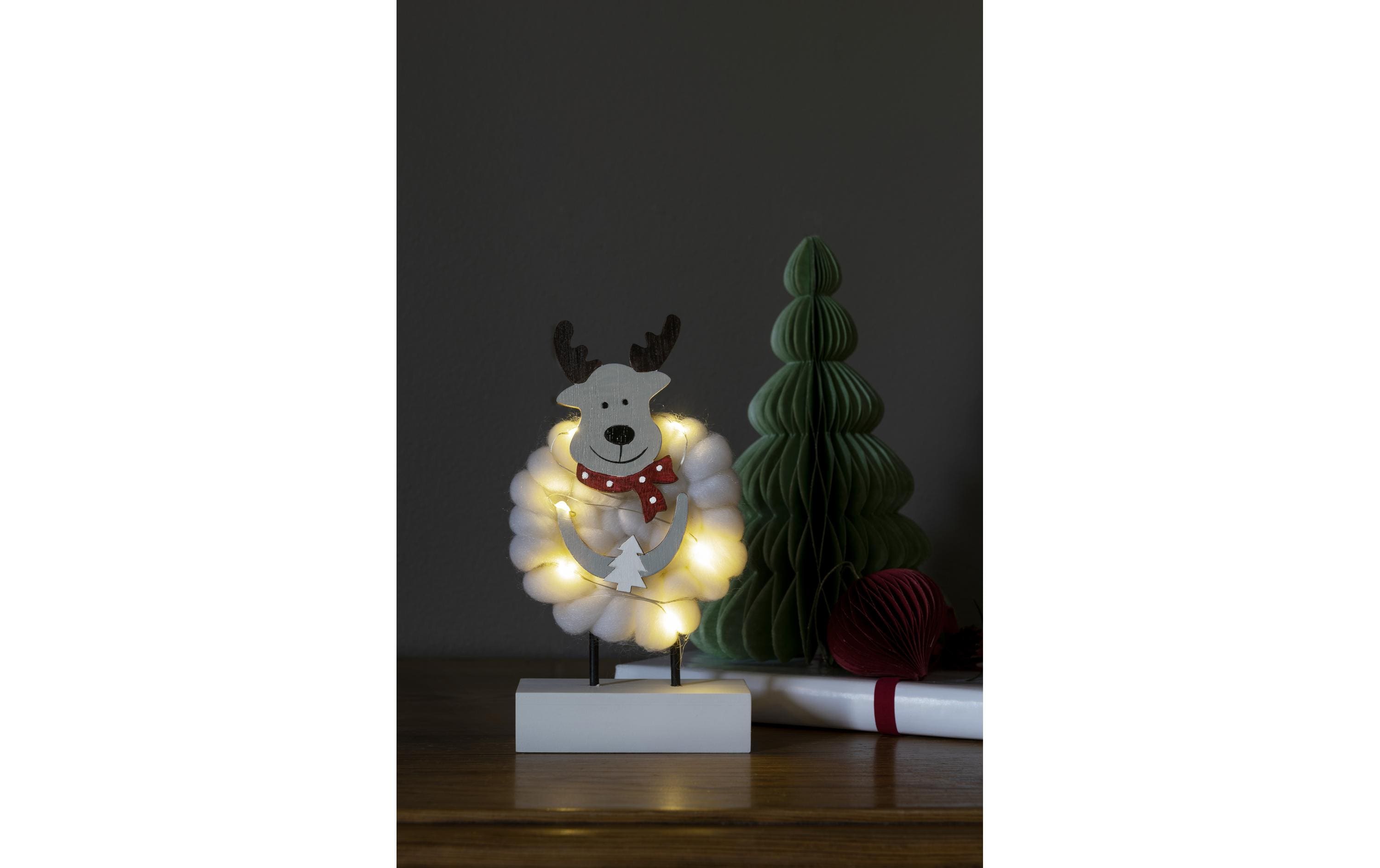 Konstsmide LED-Figur Elch, Holz & Baumwolle, 6 LED