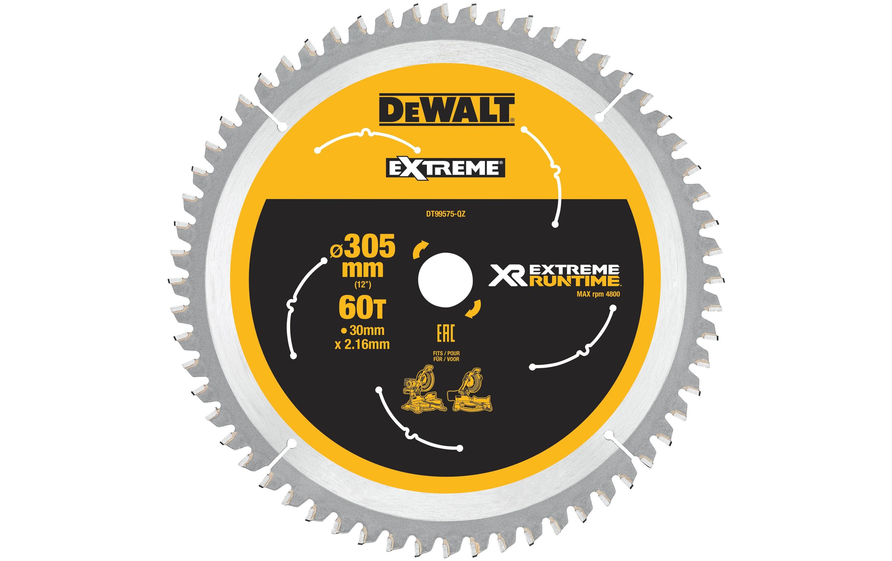 DeWalt Kreissägeblatt 305 x 30 mm, 60 WZ/FZ