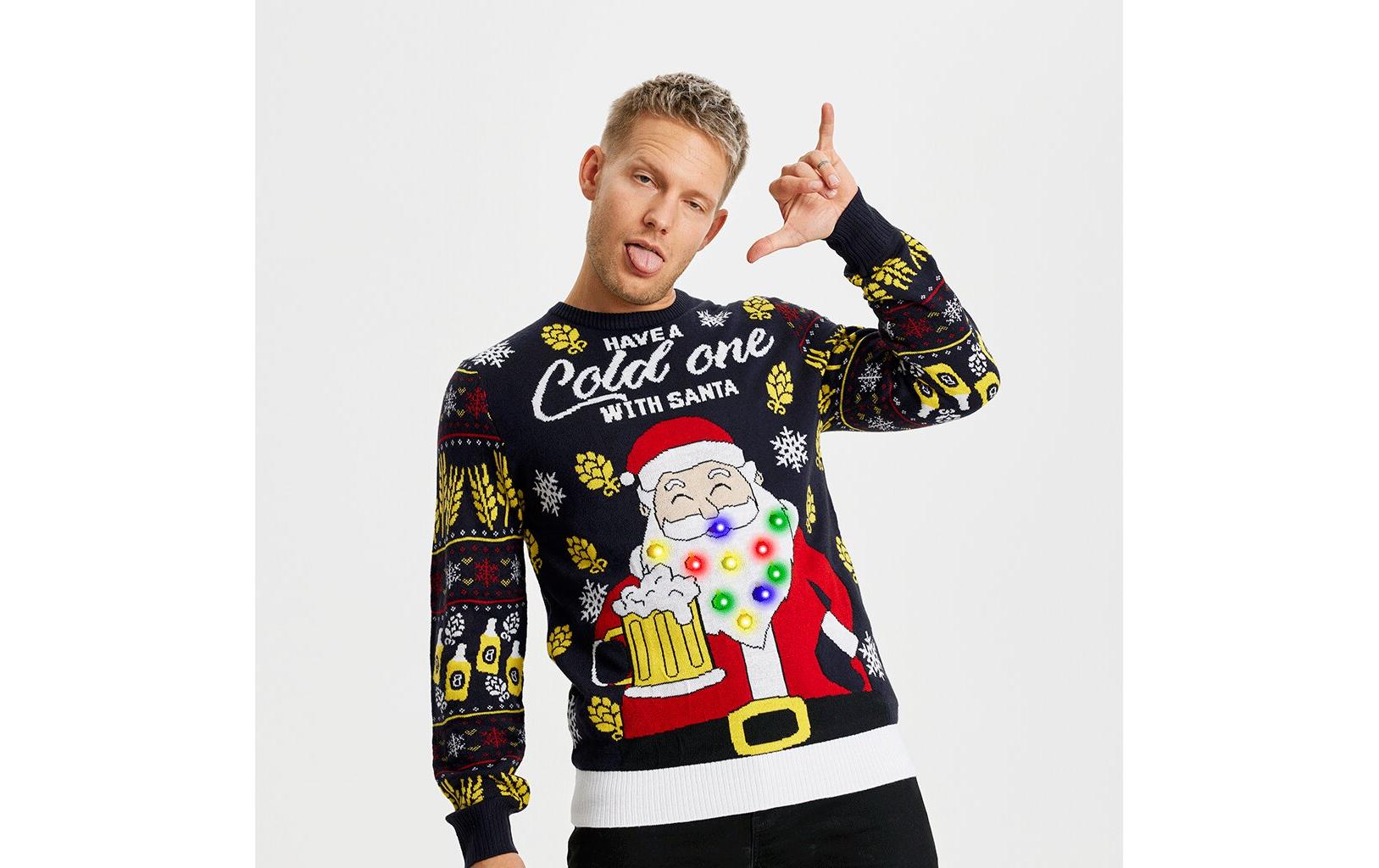 Christmas Sweats Have a Cold One With Santa LED S