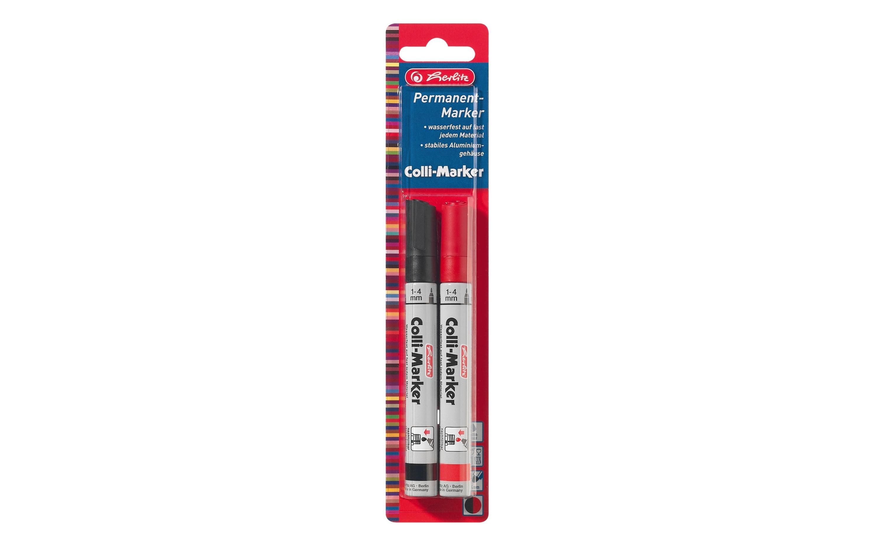 Herlitz Flipchart-Marker Colli 1-4 mm, 2 Stück, Rot/Schwarz