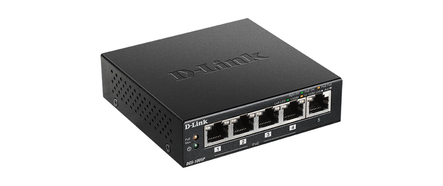 D-Link PoE+ Switch DGS-1005P/E 5 Port
