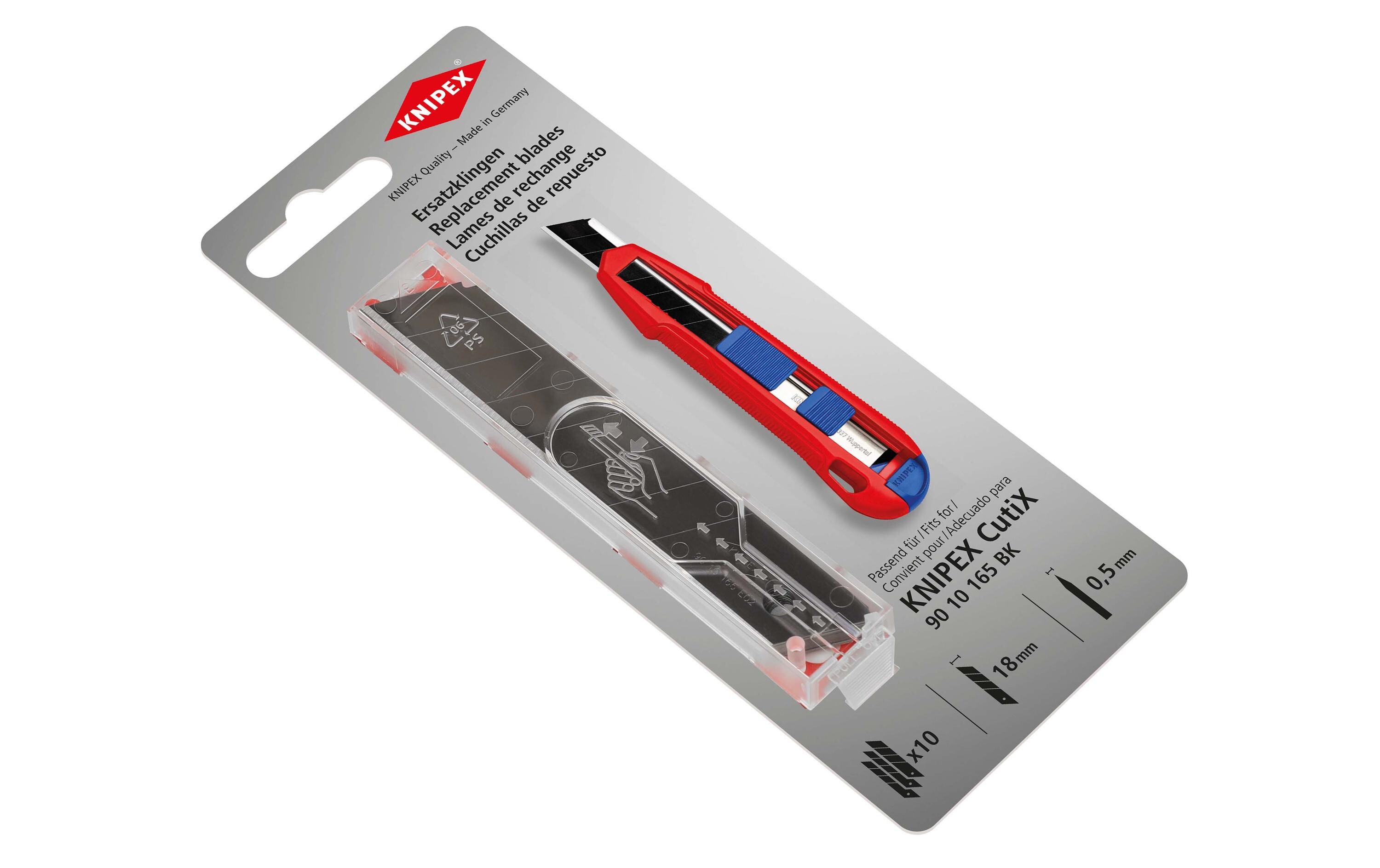 Knipex Ersatzklingen für CutiX Universalmesser 90 10 165 BK, 10 St.