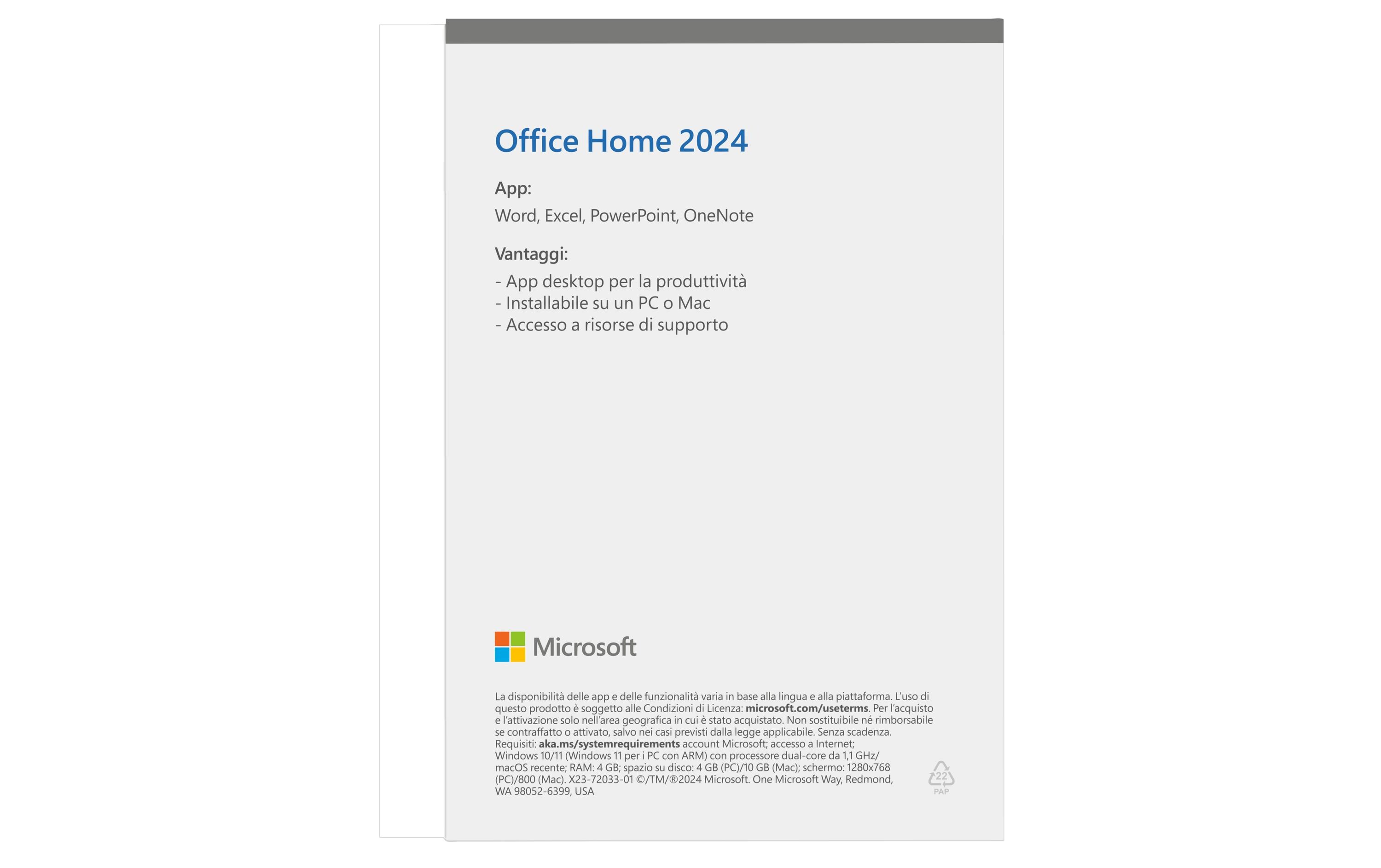 Microsoft Office Home 2024 Vollversion, Italienisch