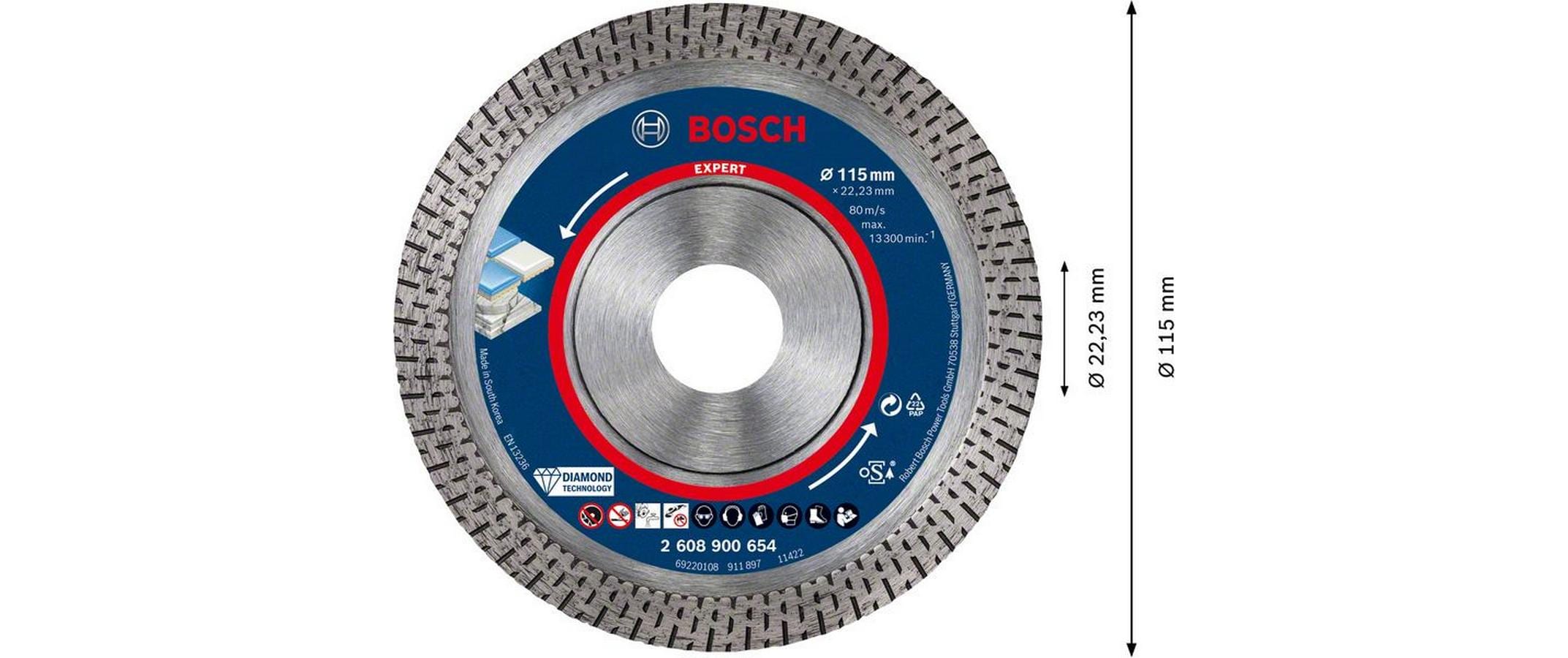 Bosch Professional Diamanttrennscheibe EXPERT HardCeramic, 115 mm