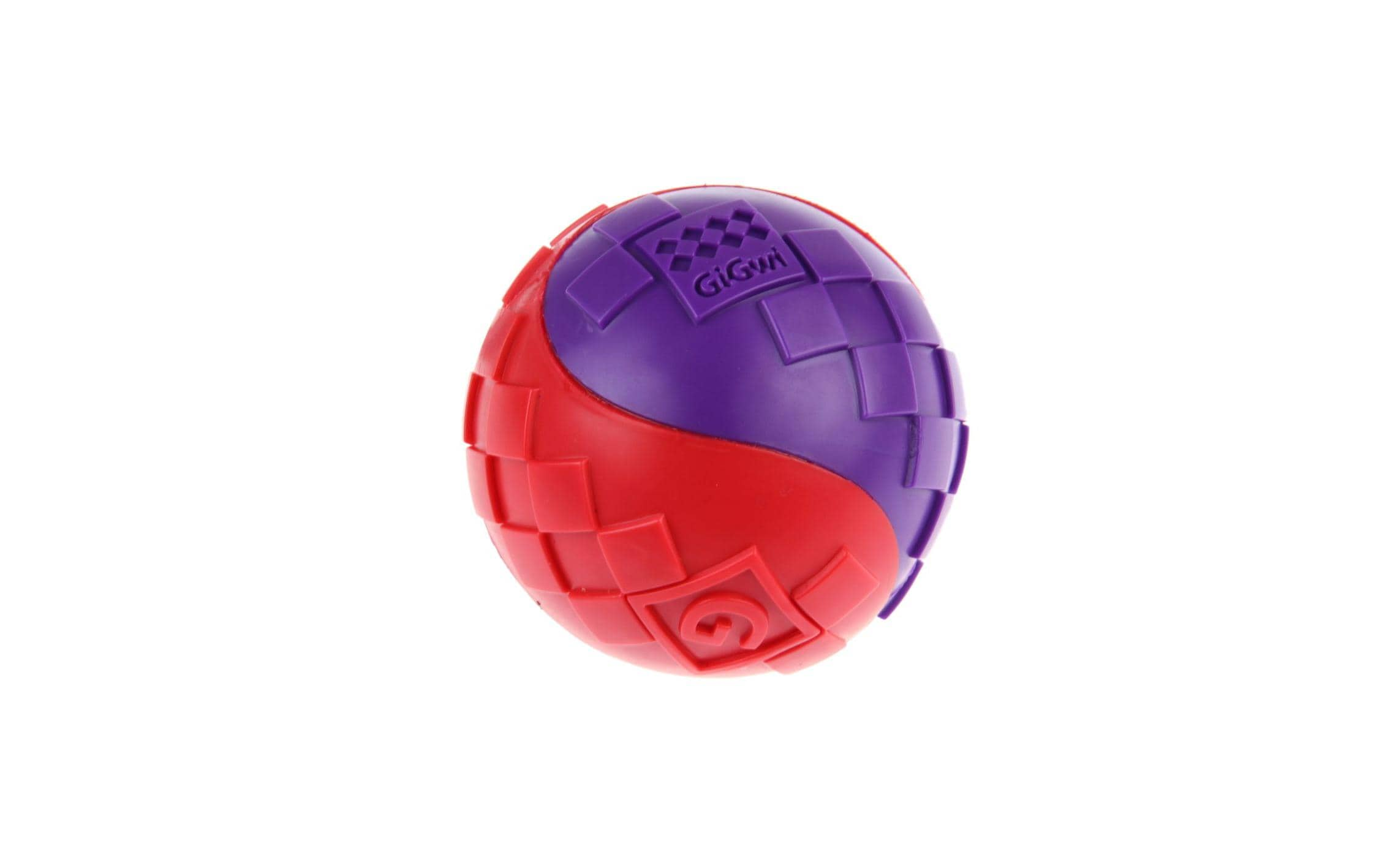 GiGwi Hunde-Spielzeug Ball Squeaker, Blau/Orange und Rot/Violett