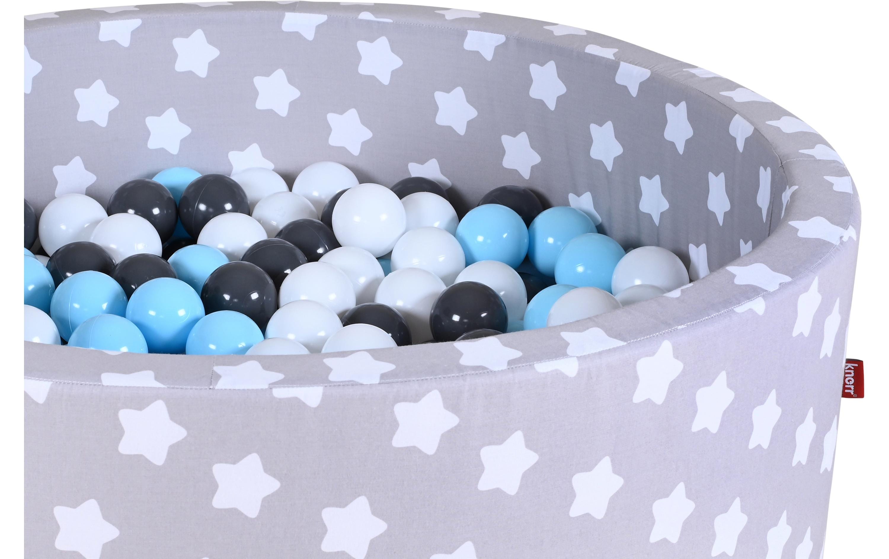 Knorrtoys Bällebad Grey White Stars 300 Bälle creme/grey/lightblue