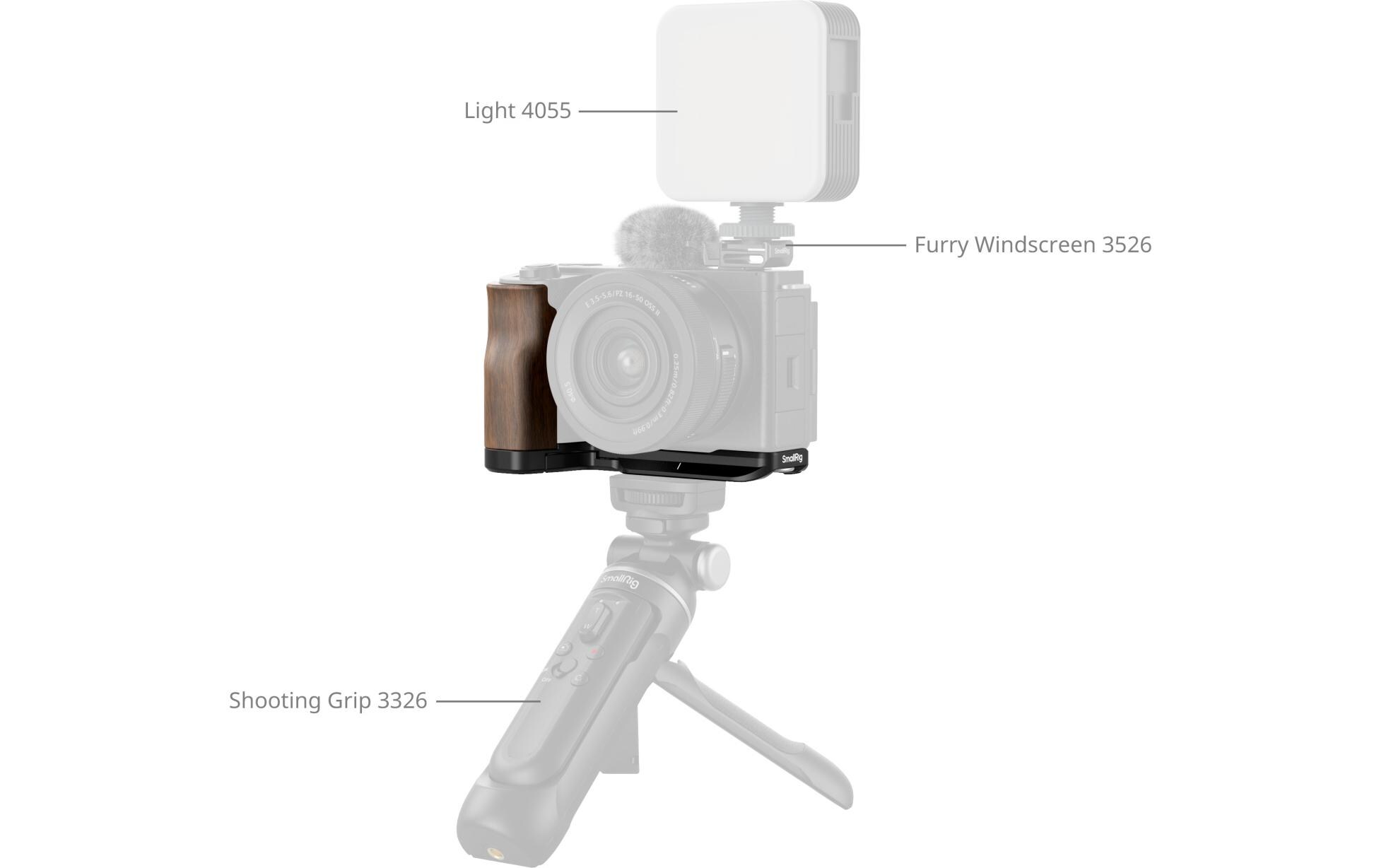 Smallrig L-Winkel mit Holzgriff für Sony ZV-E10 II