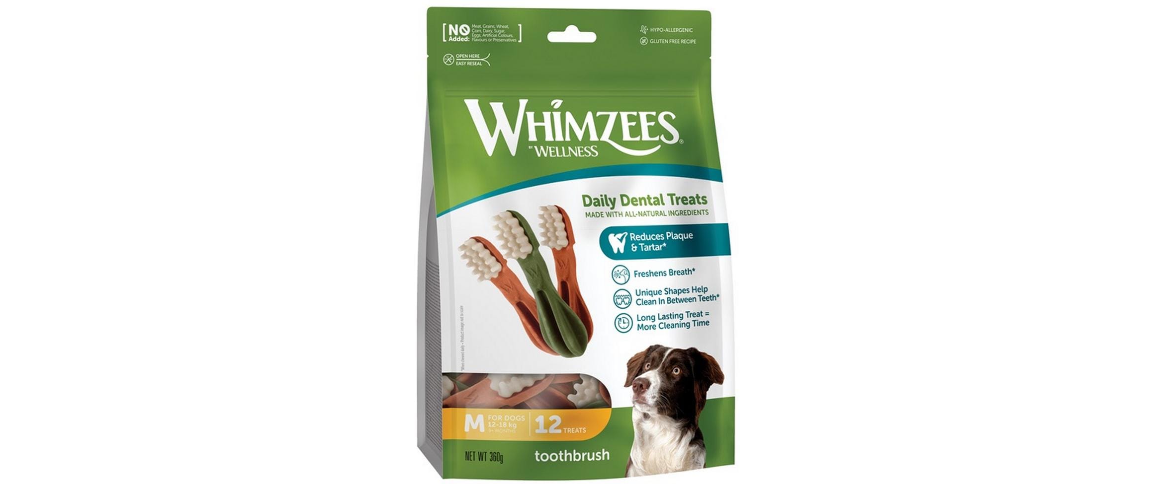 Whimzees Kausnack Zahnbürste M, 360 g