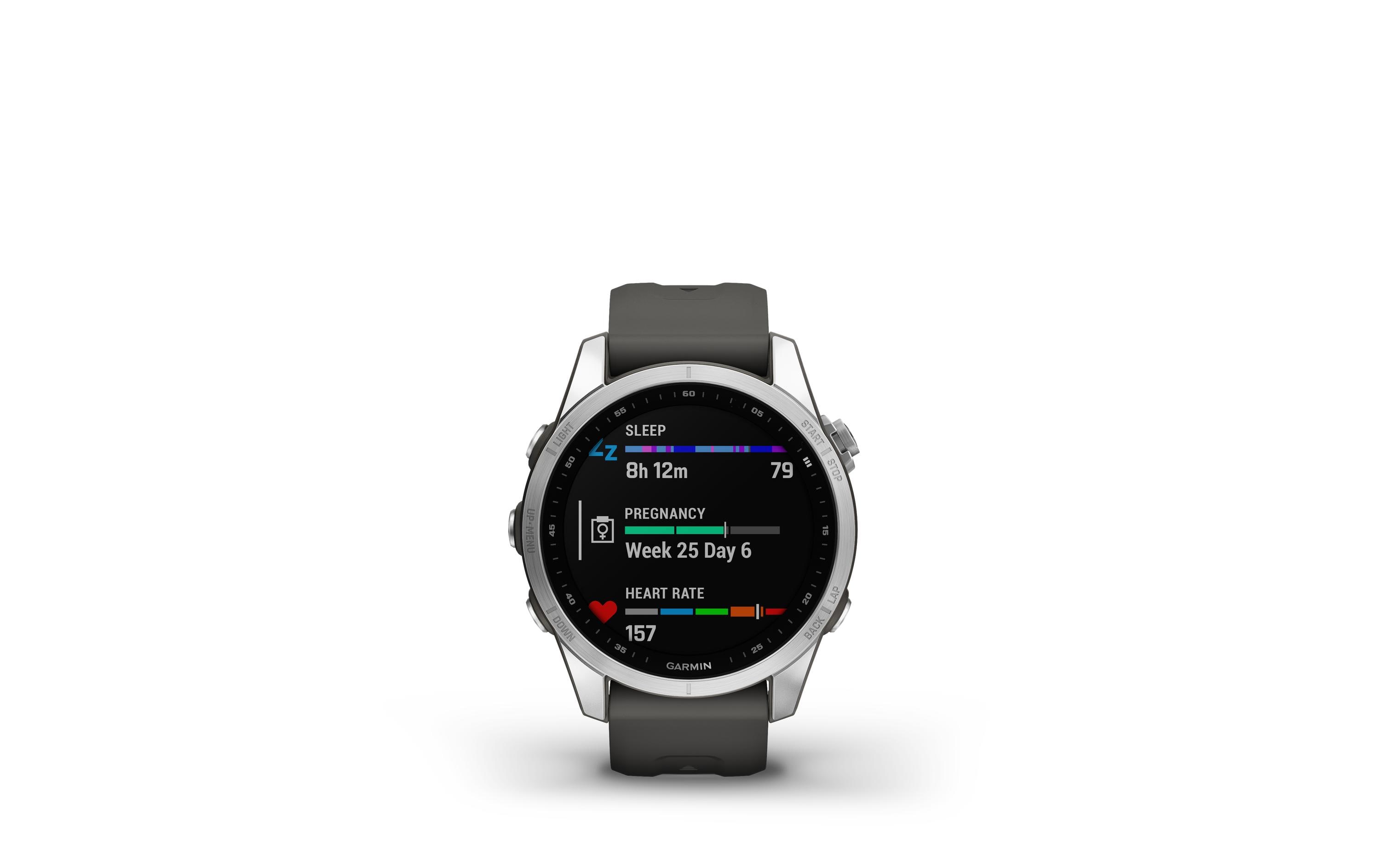 GARMIN Sportuhr Fenix 7S Anthrazit/Silber