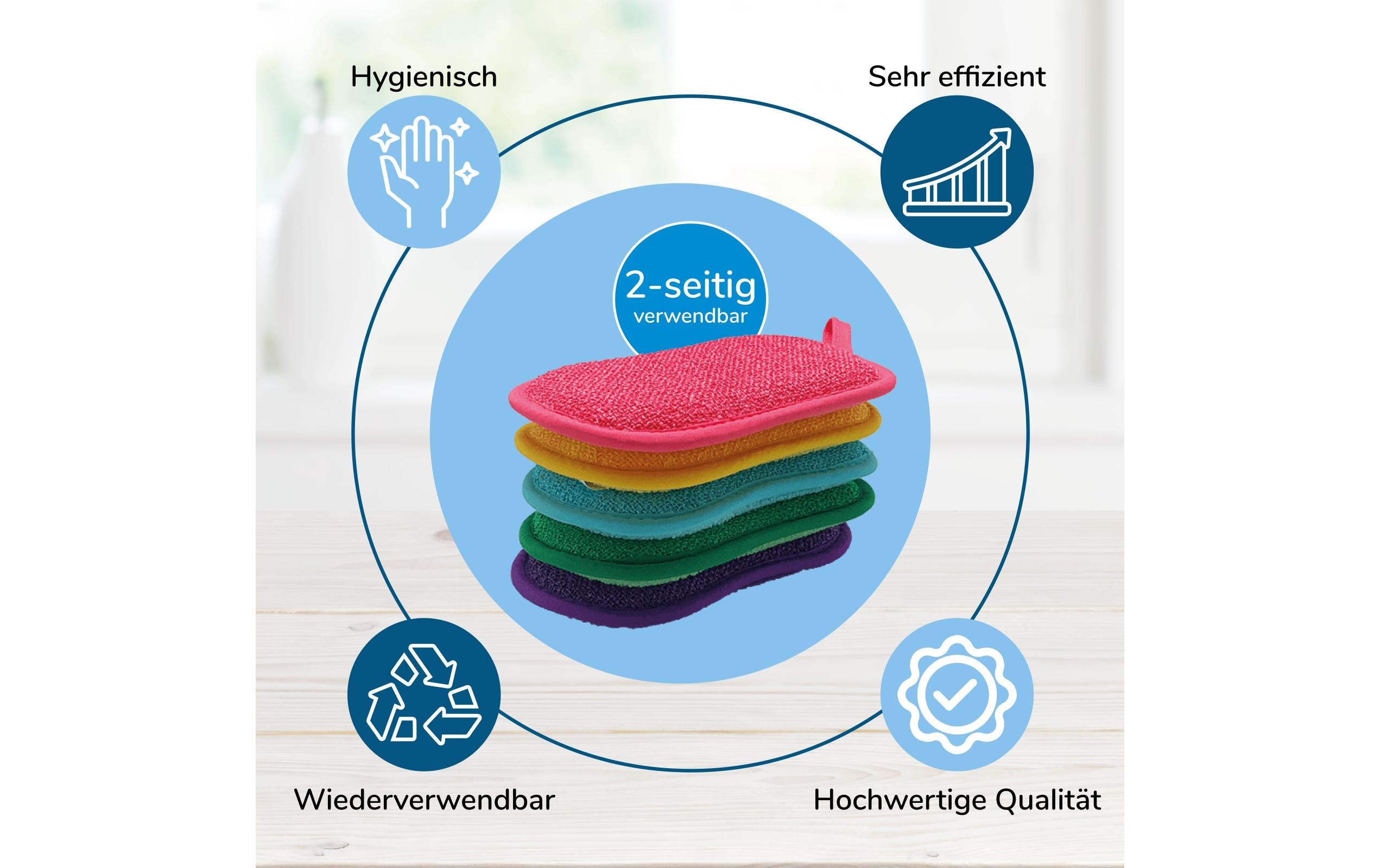 Livington Everclean Geschirrschwamm Duo Sponge 16 x 9.5 x 1.5 cm, 5 Stück