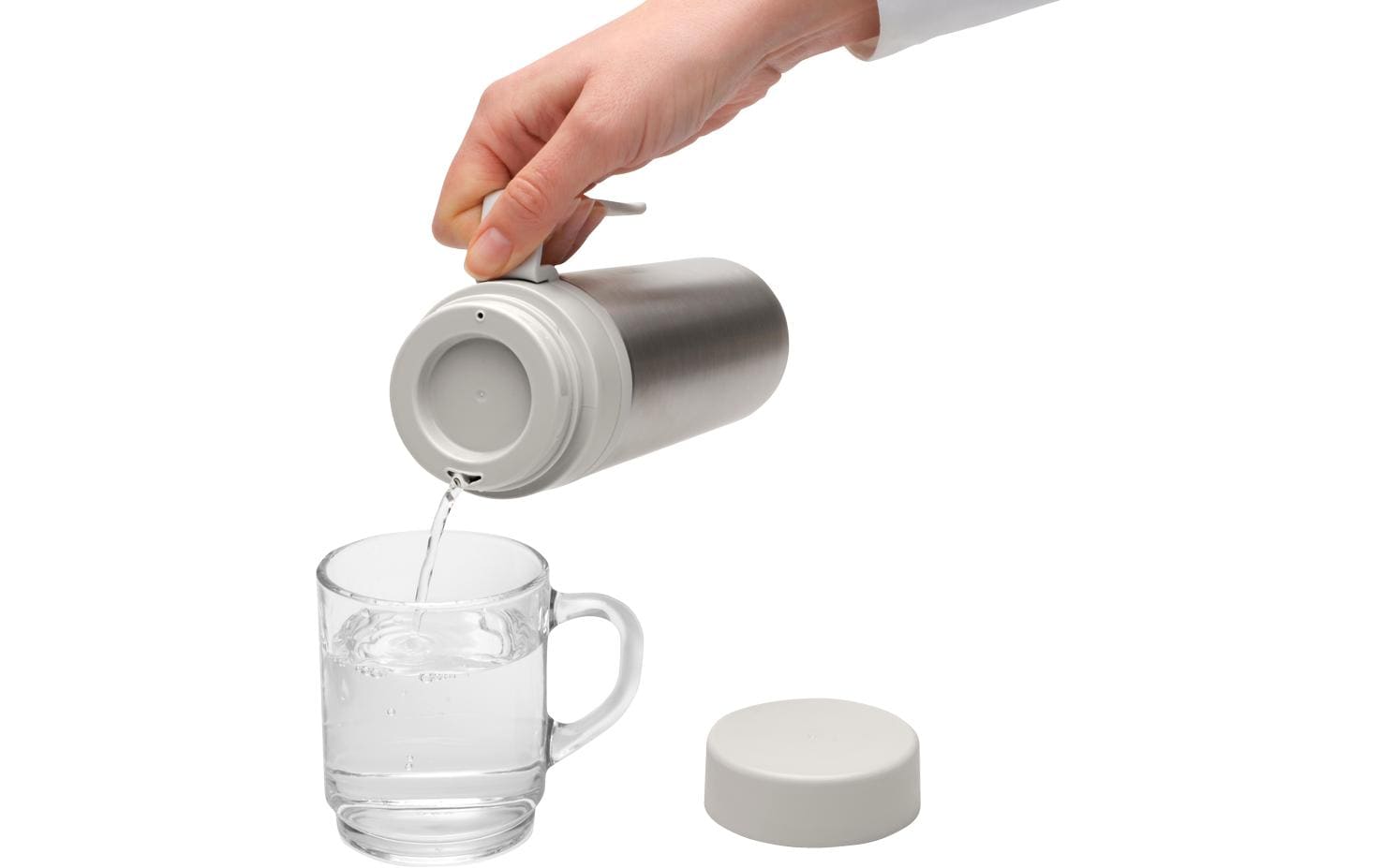 Brabantia Thermosflasche Make & Take 500 ml, Hellgrau/Silber