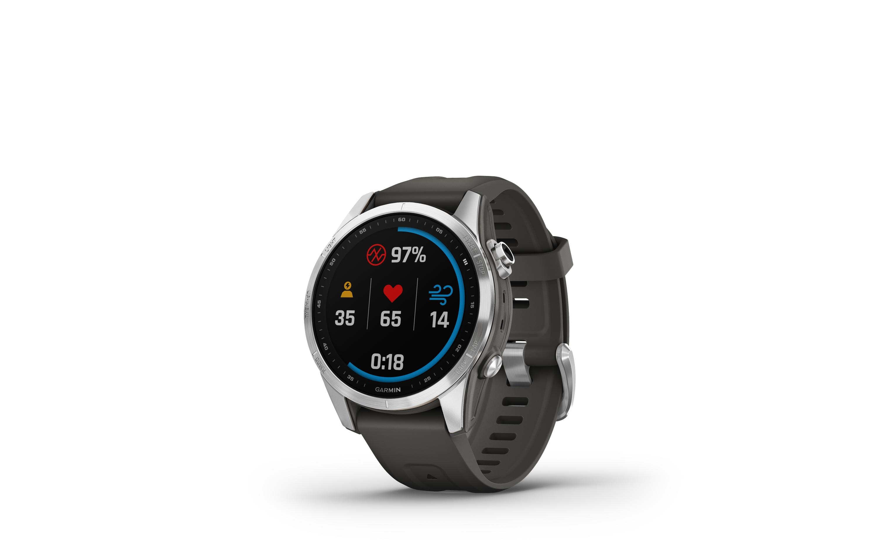 GARMIN Sportuhr Fenix 7S Anthrazit/Silber