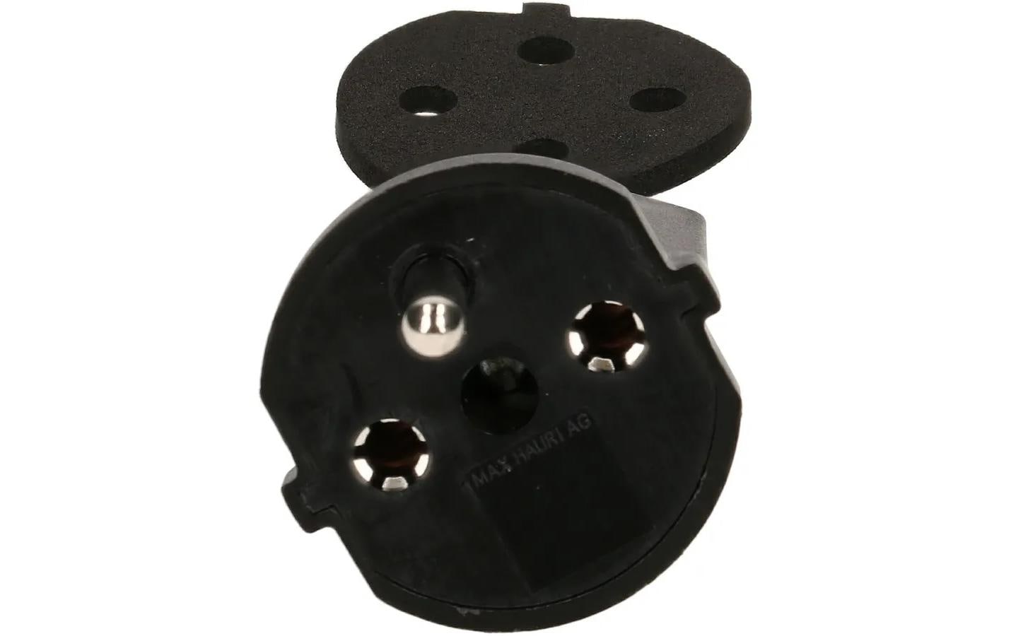 Max Hauri Fixadapter Schuko – T23 IP44, Schwarz