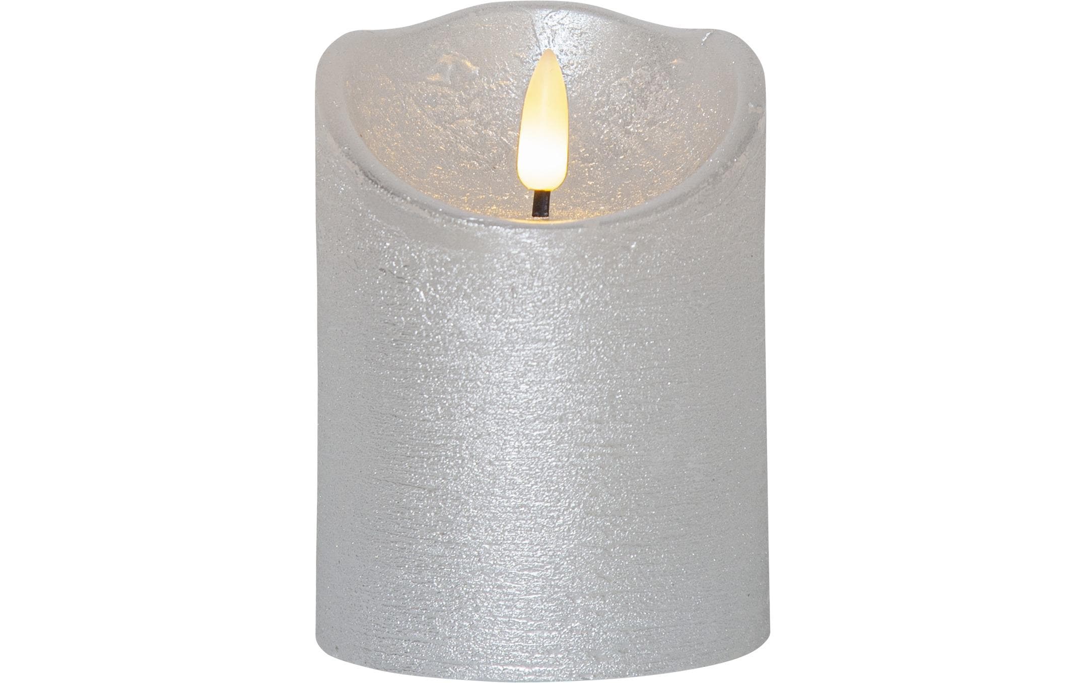 Star Trading LED-Kerze Flamme Rustic, Ø 7.5 x 10 cm, Silber