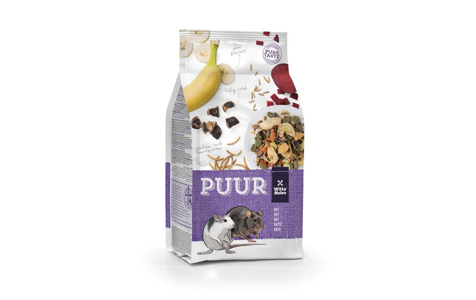 Witte Molen Hauptfutter Puur Gourmet-Müsli für Ratten, 800 g