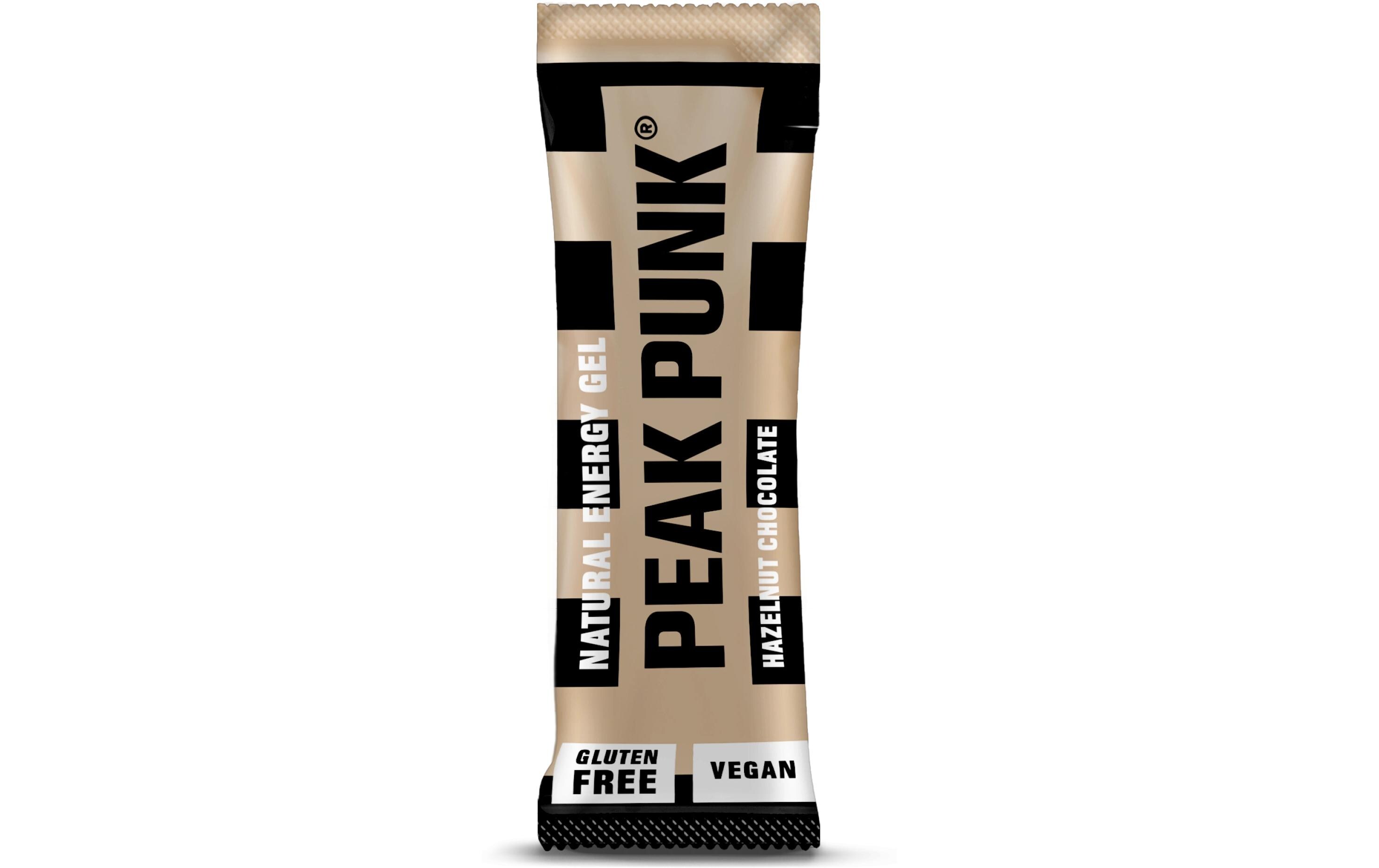 PEAK PUNK Natural Energy Gel Haselnuss-Schokolade, 12 x 25 g