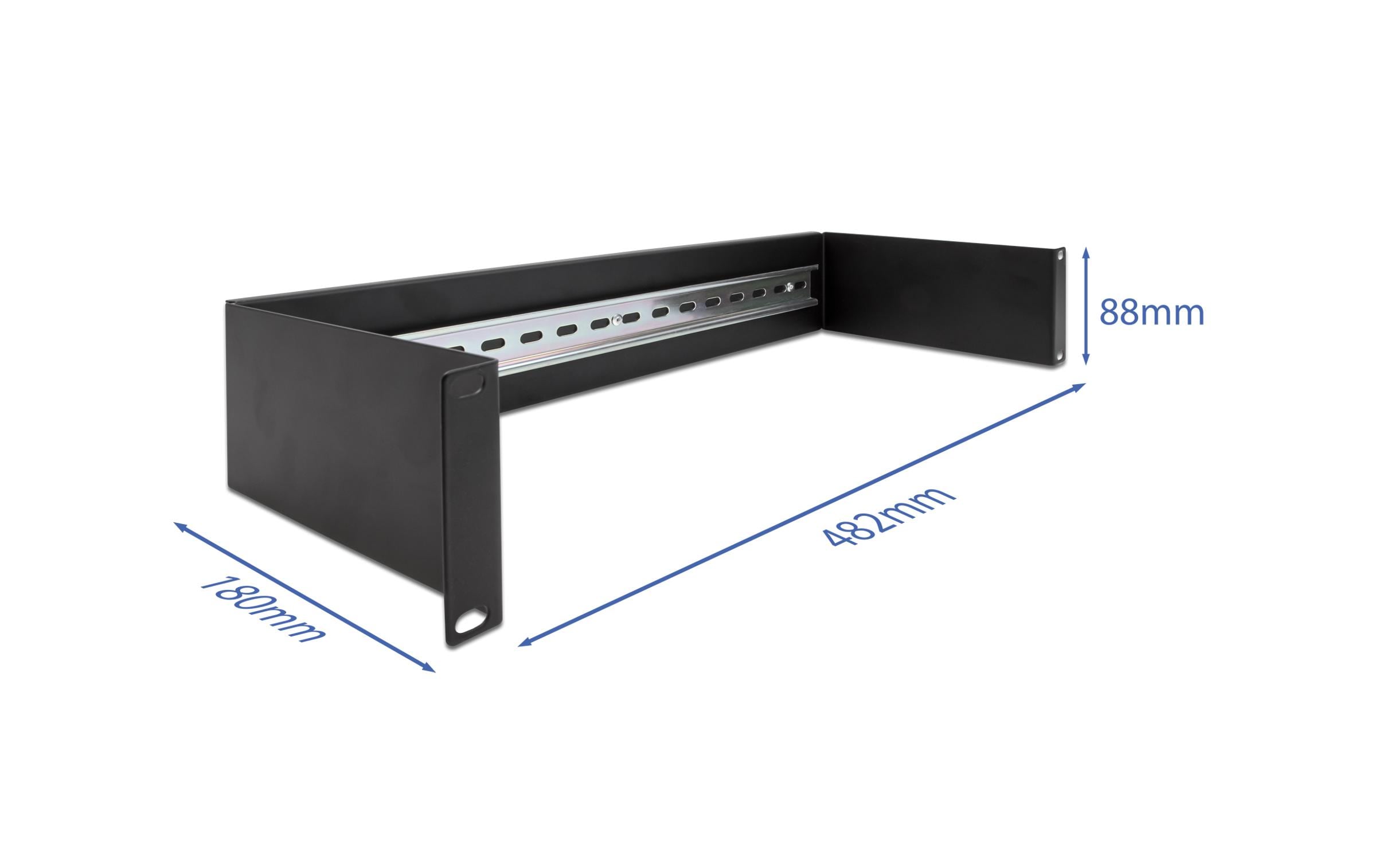Delock Hutschienenpanel 2HE 19, Schwarz