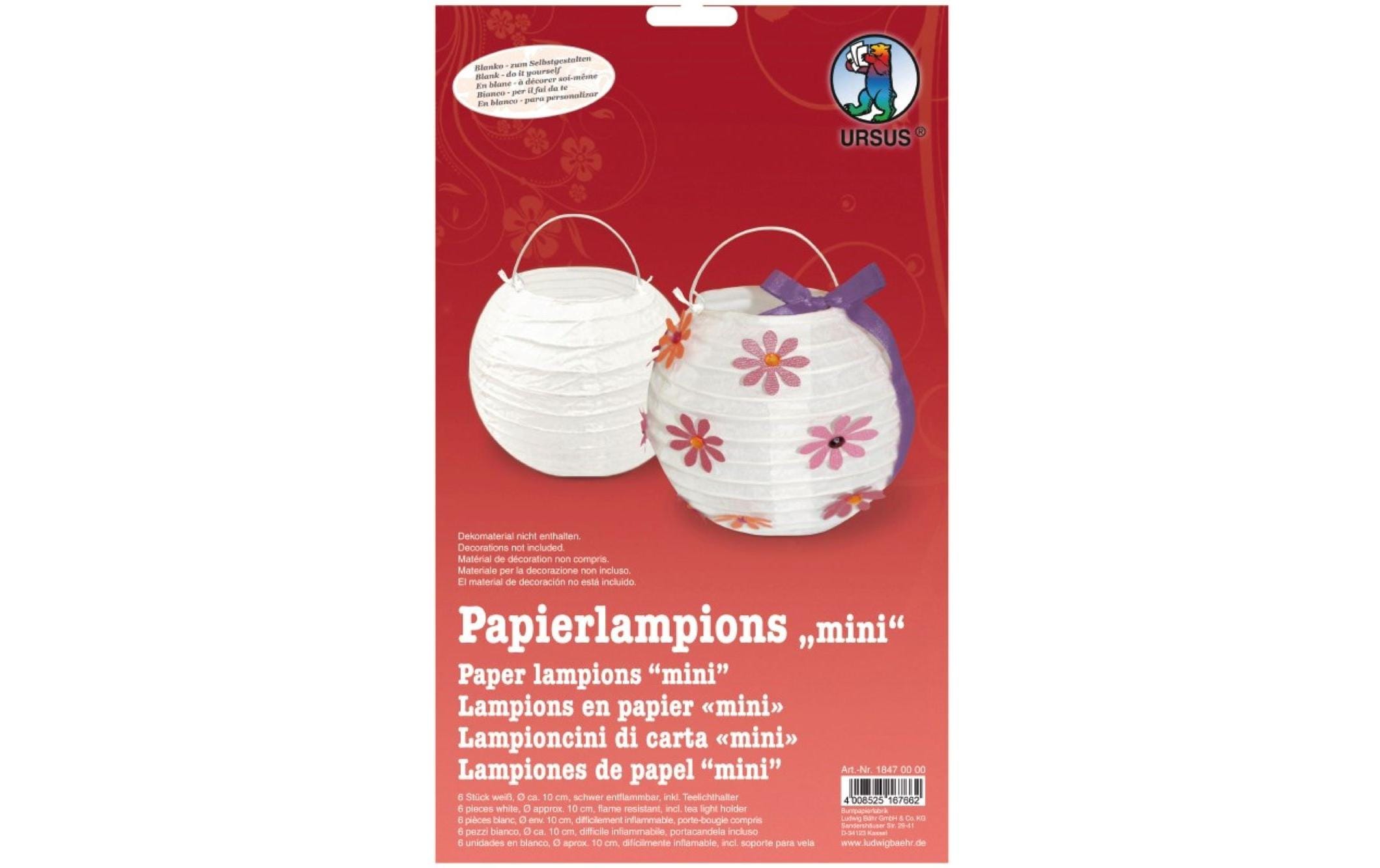 URSUS Lampion Ø 10 cm Weiss, 6 Stück