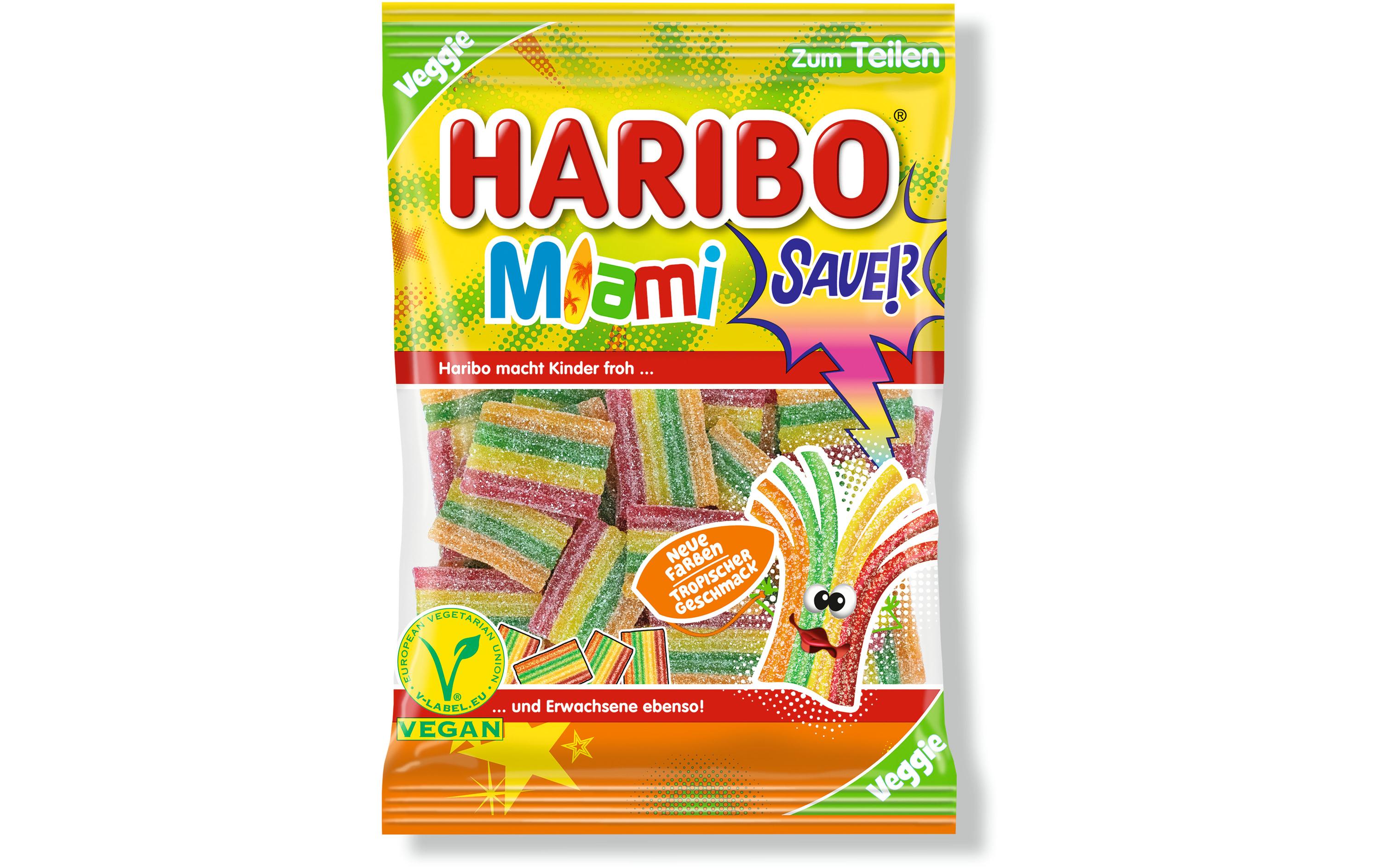 Haribo Gummibonbons Miami sauer vegan 175 g