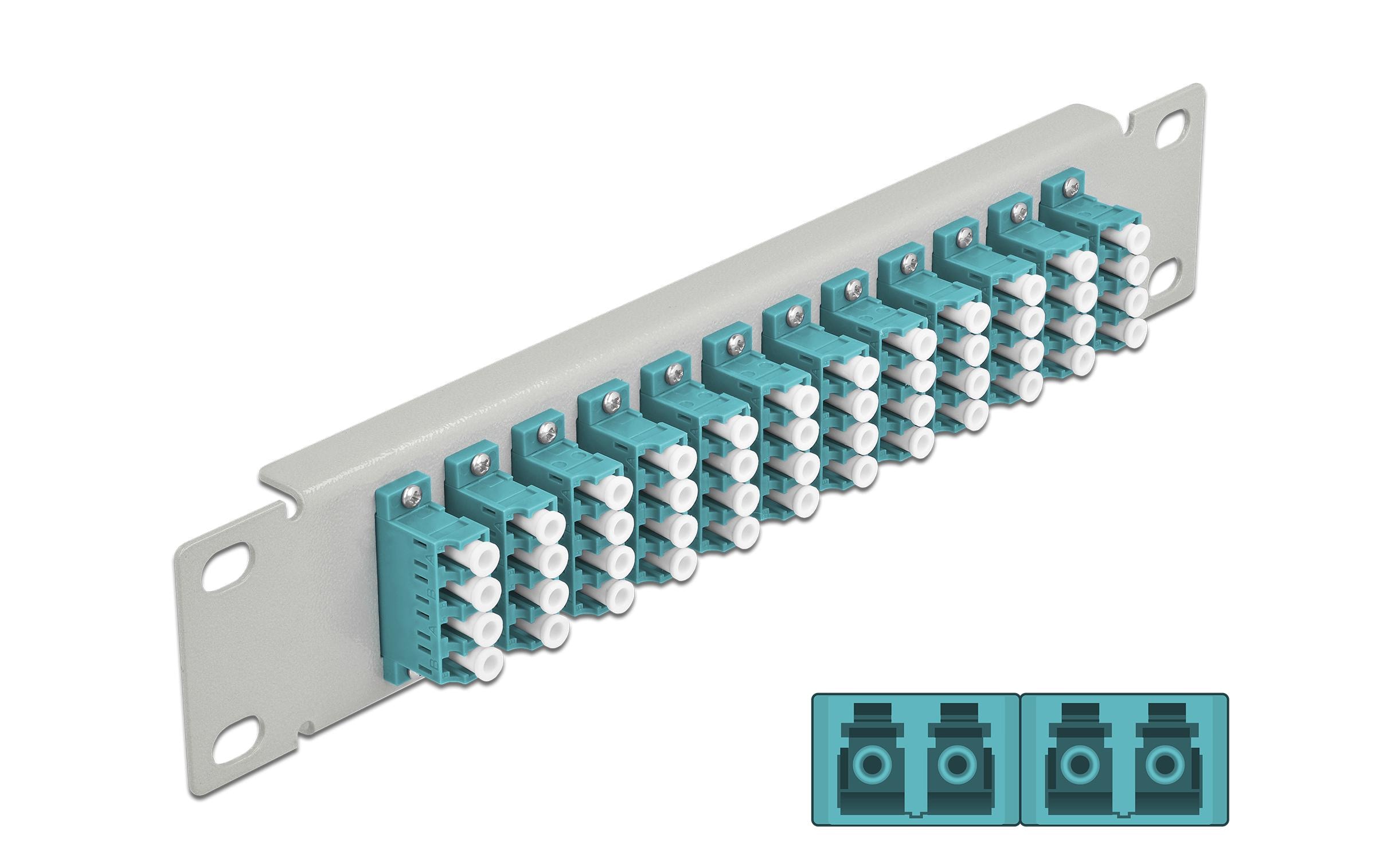 Delock Verteilerplatte 10″ LWL Patchpanel 12 Port LC Quad grau