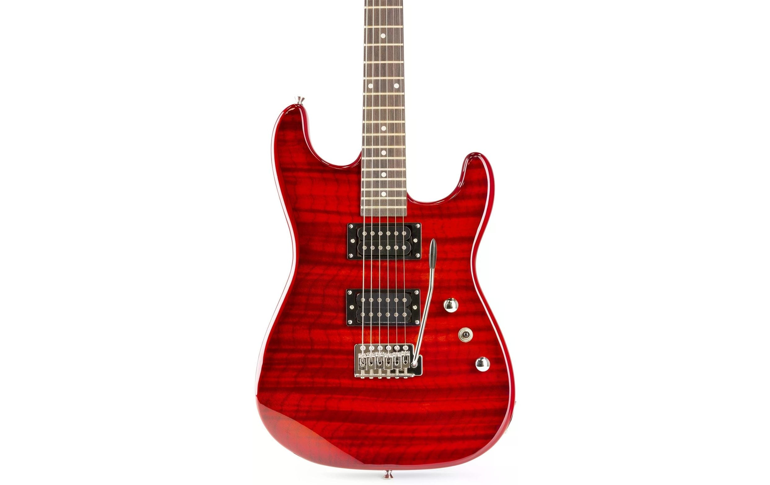 MAX E-Gitarre GigKit Quilted Style Rot