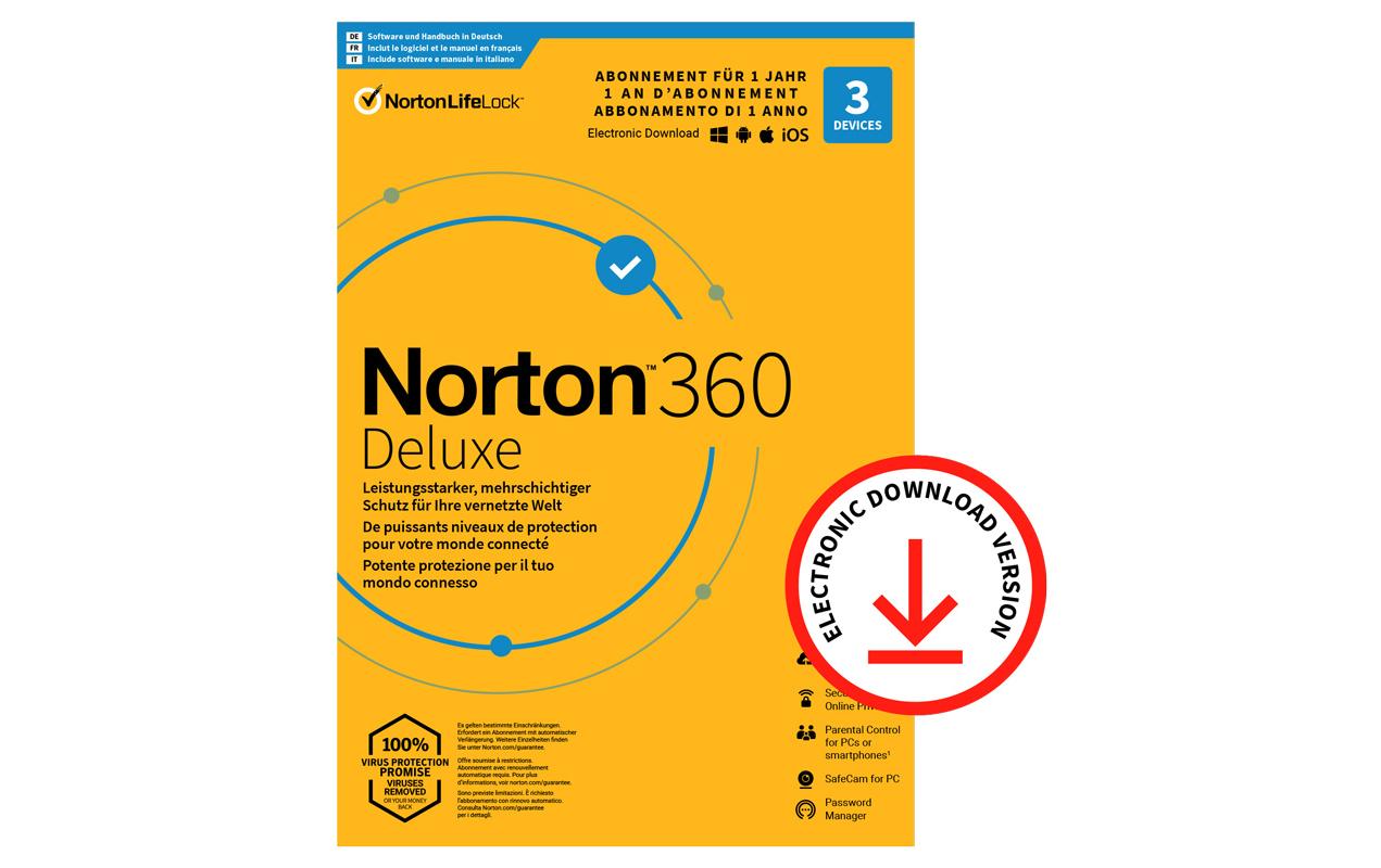 Norton Norton 360 Deluxe ESD, 3 Device, 1 Jahr