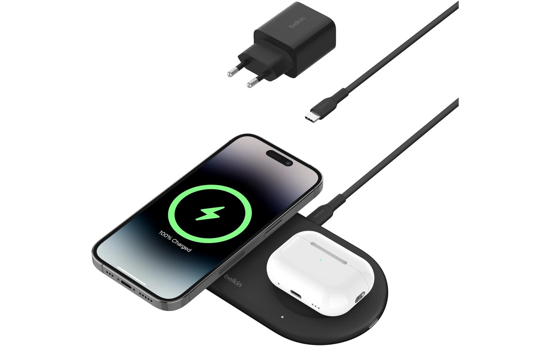 Belkin Wireless Charger Boostcharge Pro 2in1 Schwarz inkl. Netzteil