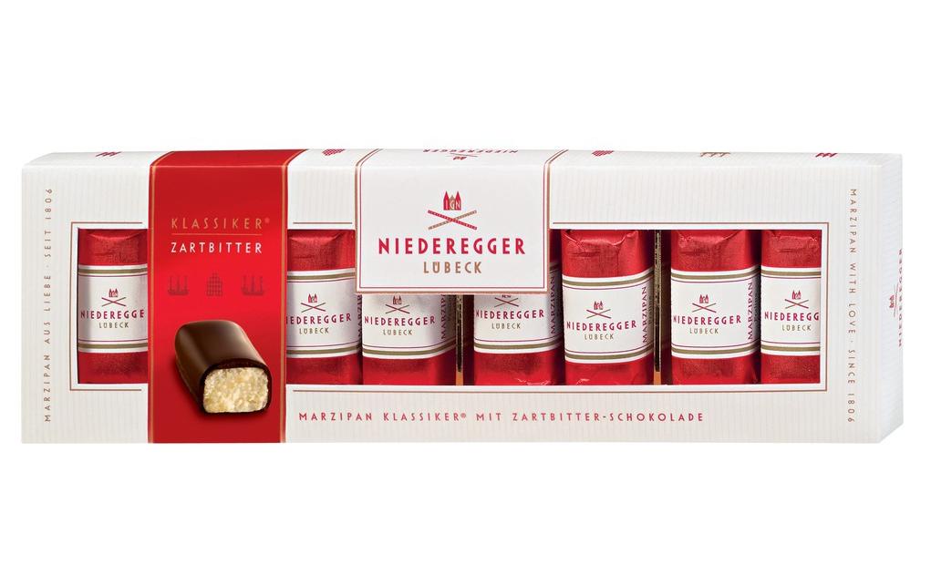 Niederegger Marzipan Klassiker-Pralinen mit Zartbitterschokolade 100 g