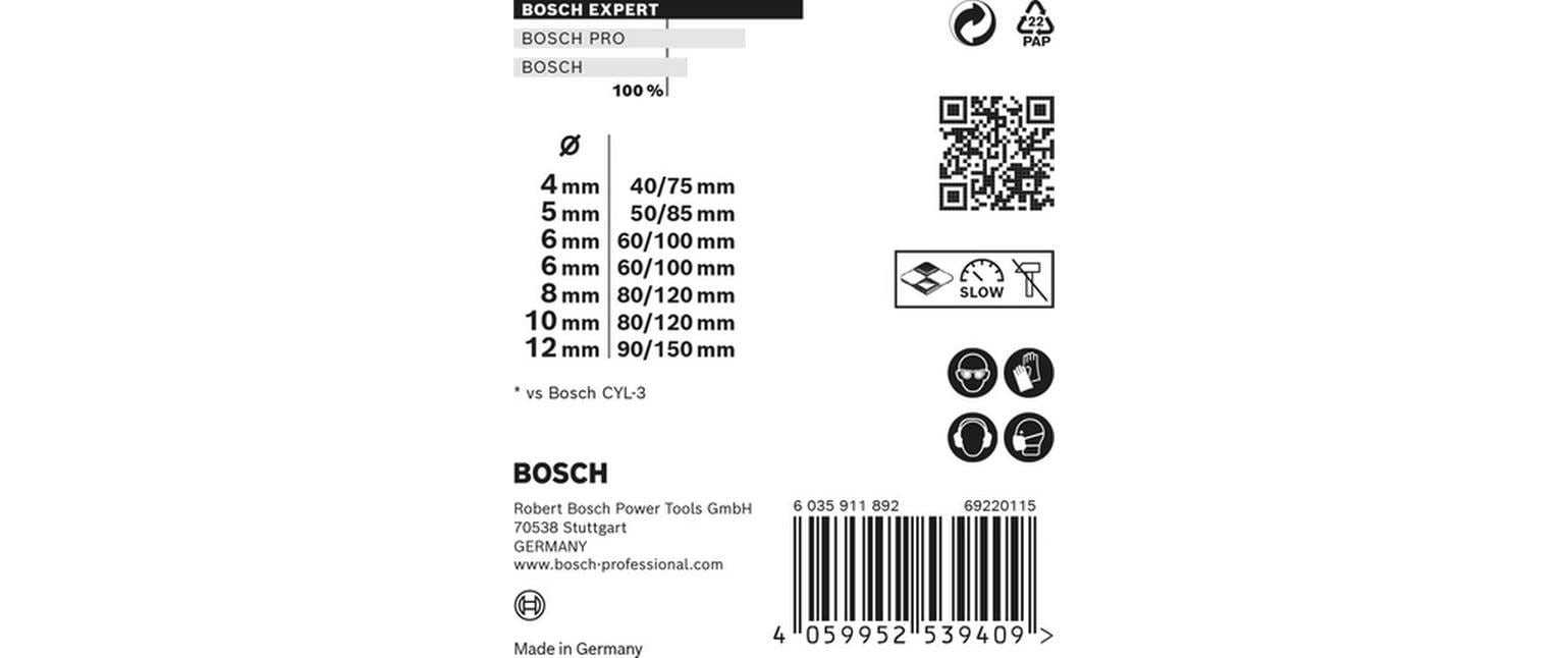 Bosch Professional Bohrer-Set Expert MultiConstruction CYL-9, 7-teilig