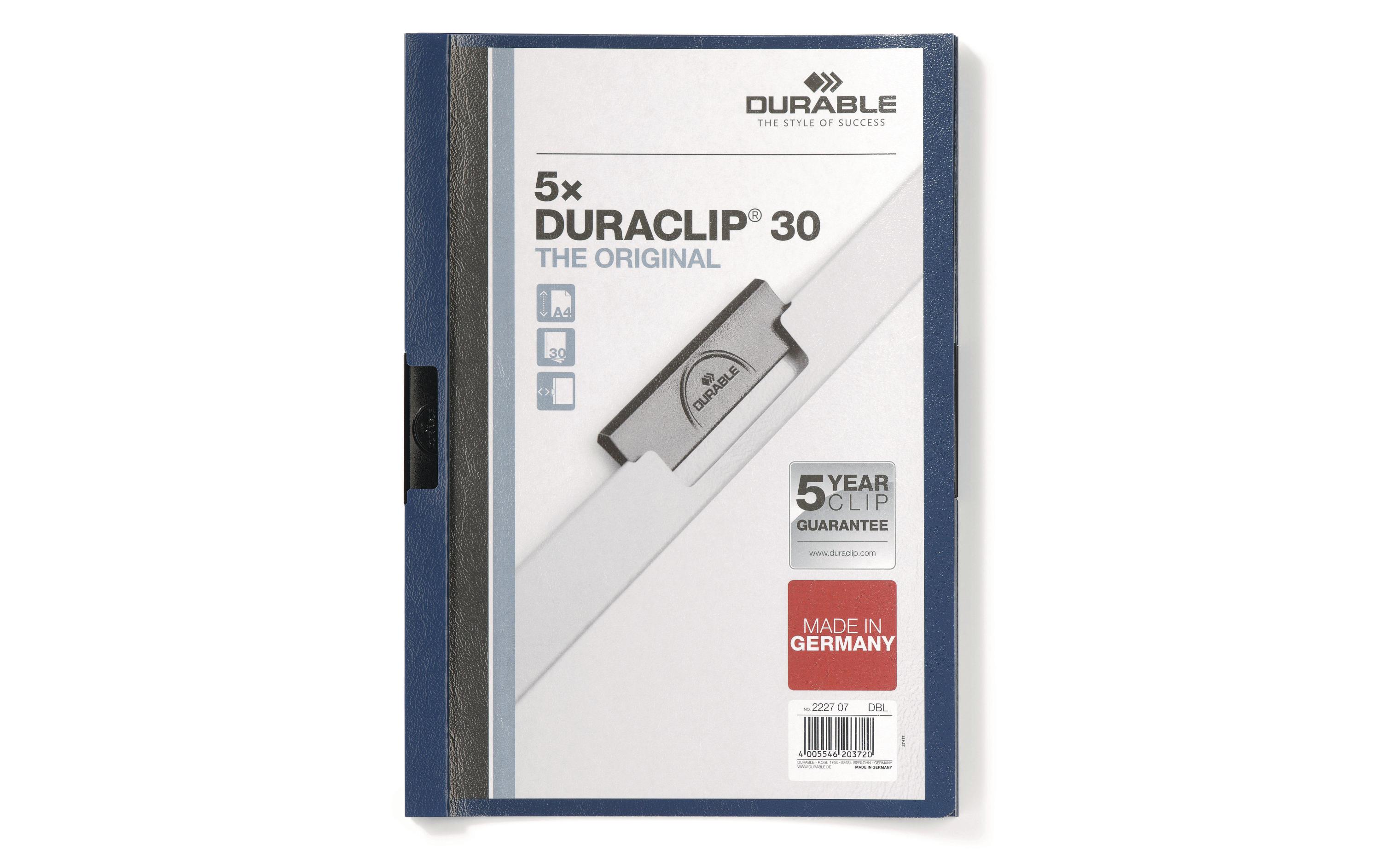 DURABLE Klemmhefter Duraclip 30 A4 5 x Blau