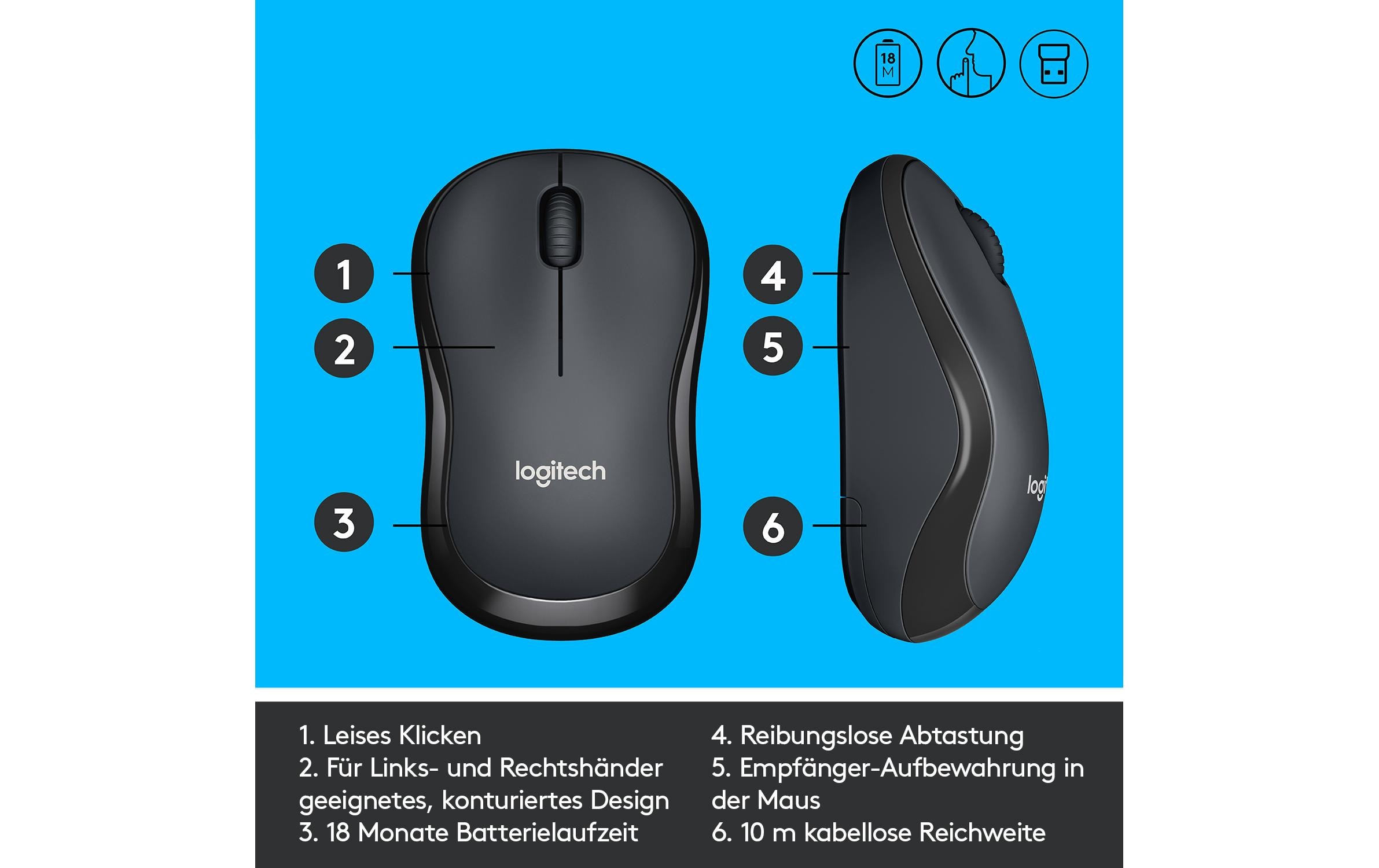 Logitech Maus M220 Silent , kabellos