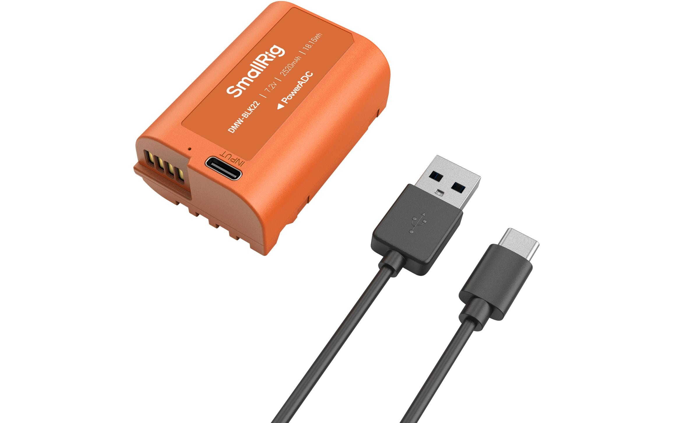 Smallrig Digitalkamera-Akku DMW-BLK22 USB-C Orange