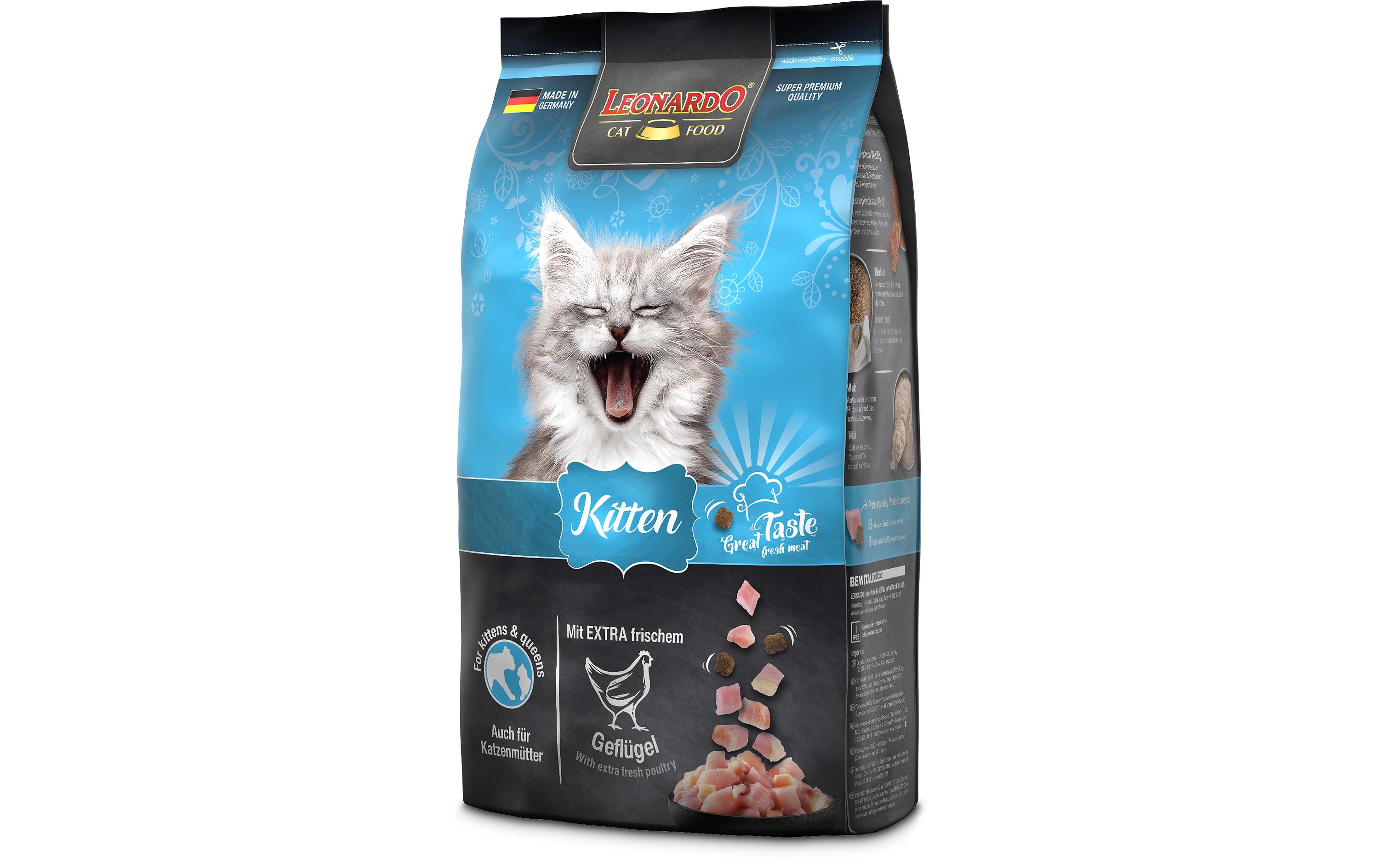 Leonardo Cat Food Trockenfutter Kitten Geflügel, 1.8 kg