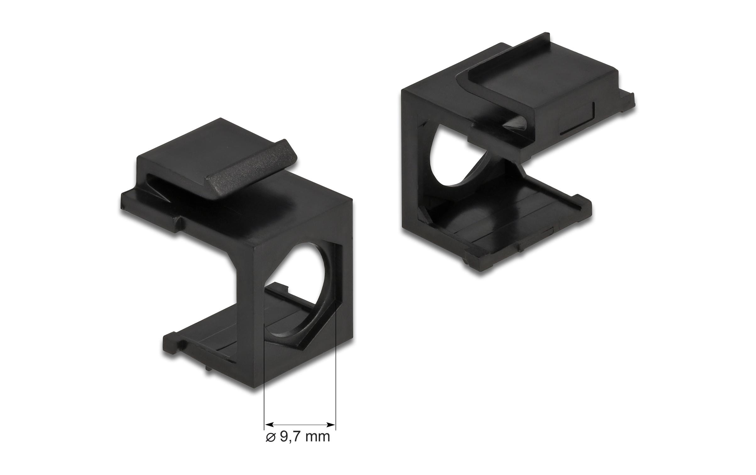 Delock Keystone Abdeckung 4er-Pack, 9.7 mm Durchführung, Schwarz