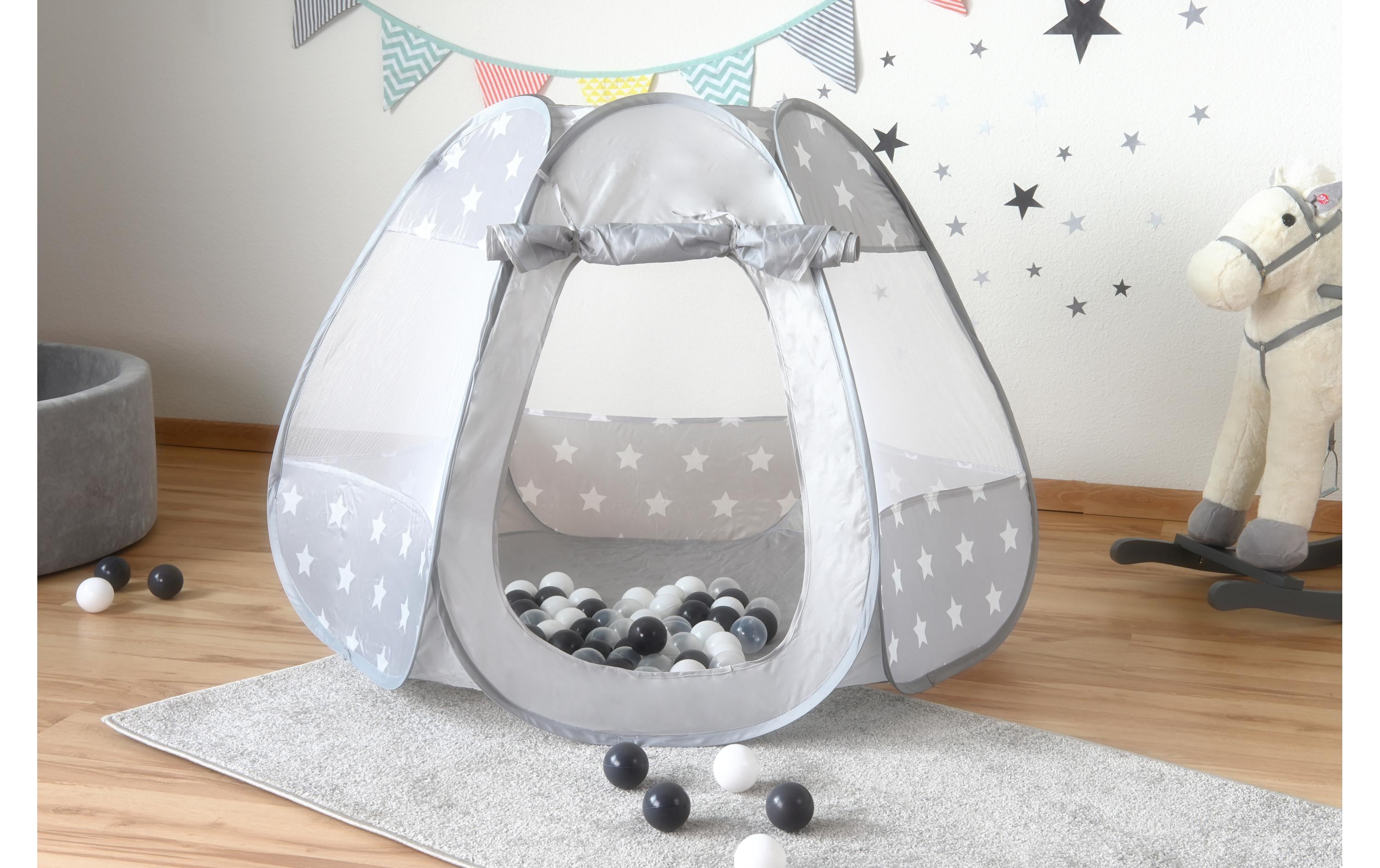 Knorrtoys Bällebad Bellox Grey white stars inkl. 50 Bälle