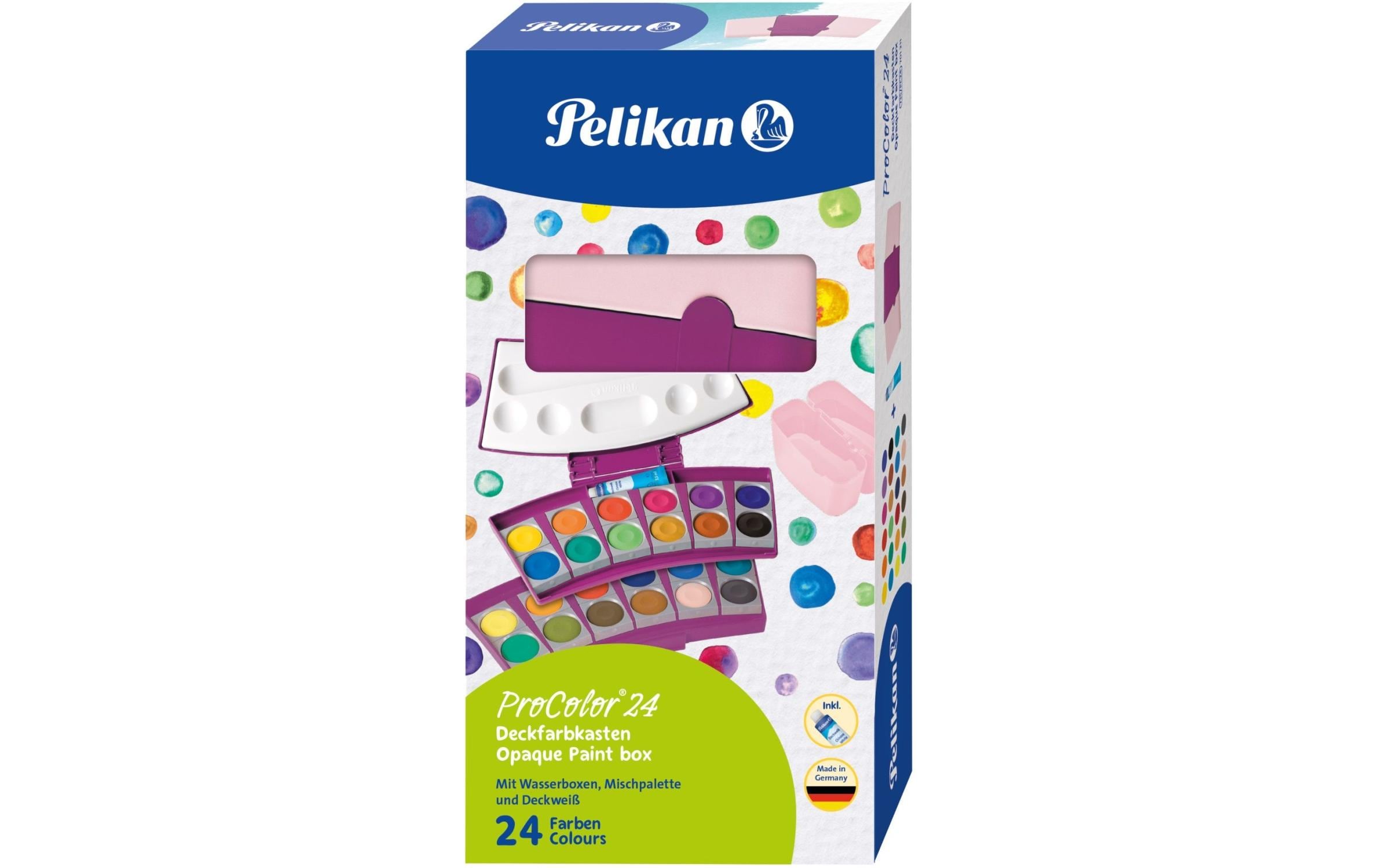 Pelikan Leuchtfarbe Deckfarbkasten 24 Farben, Beere und Rosa