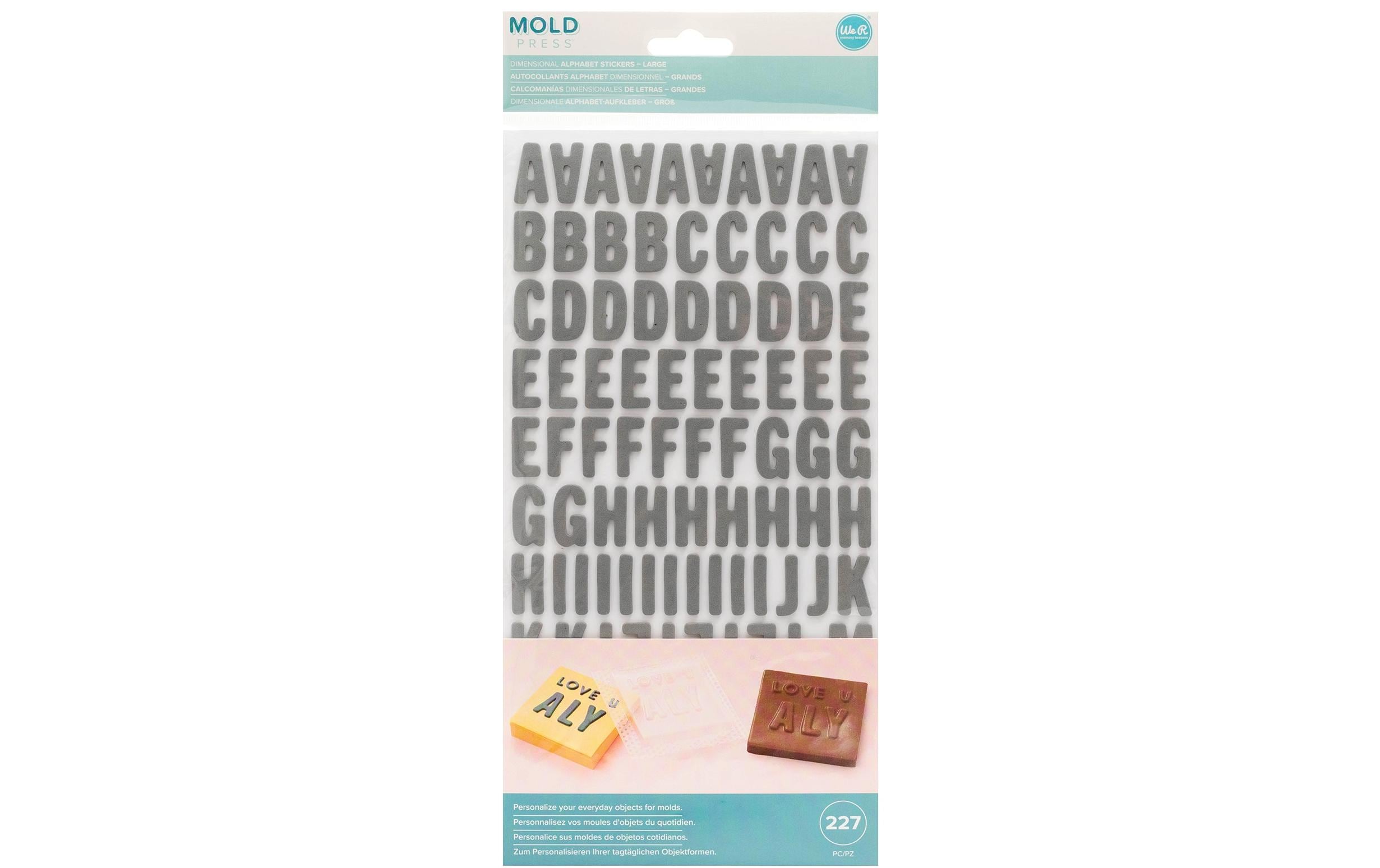 We R Memory Keepers 3D-Sticker Mold Press Alphabet gross