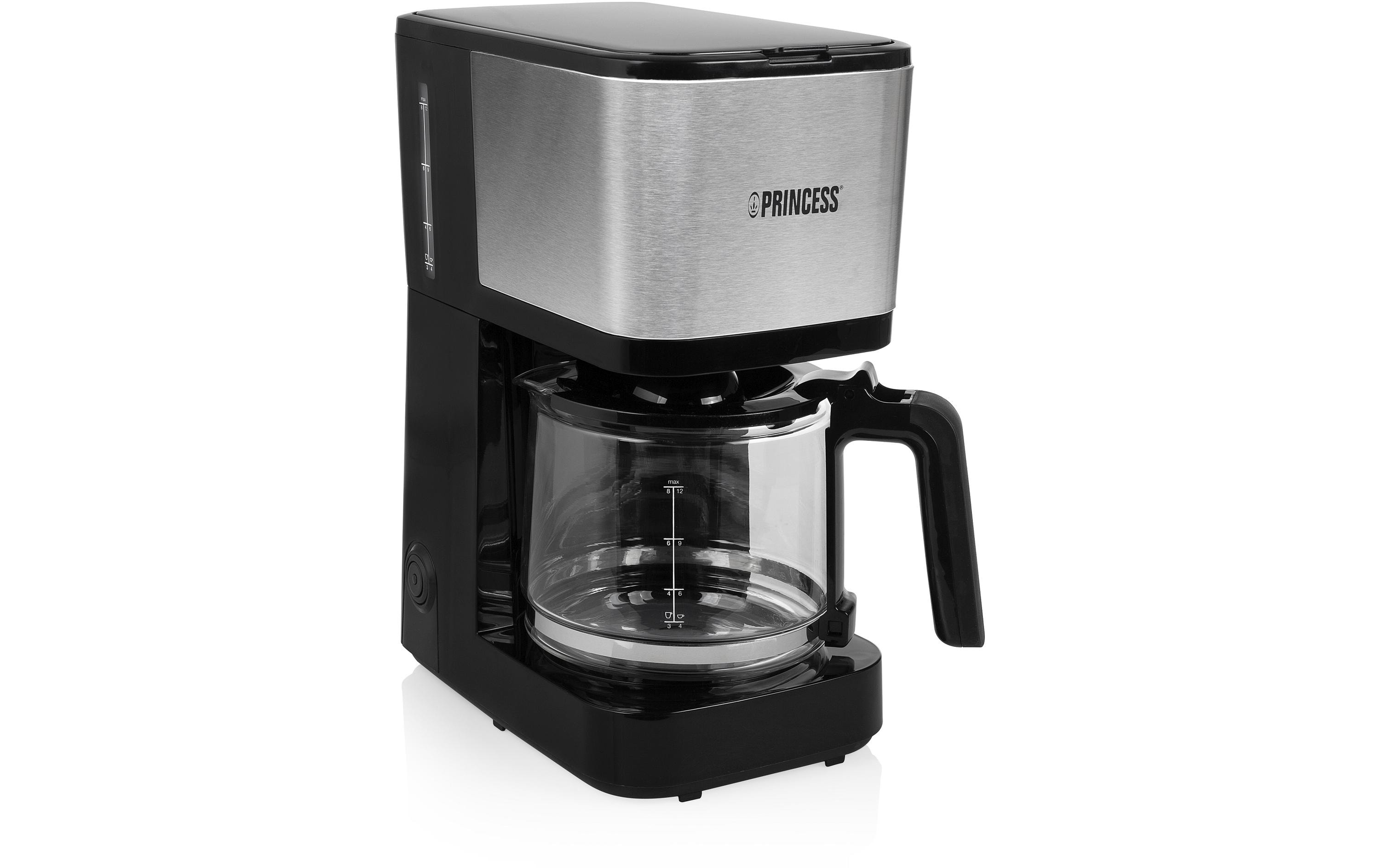 Princess Filterkaffeemaschine Compact 12 Schwarz/Silber